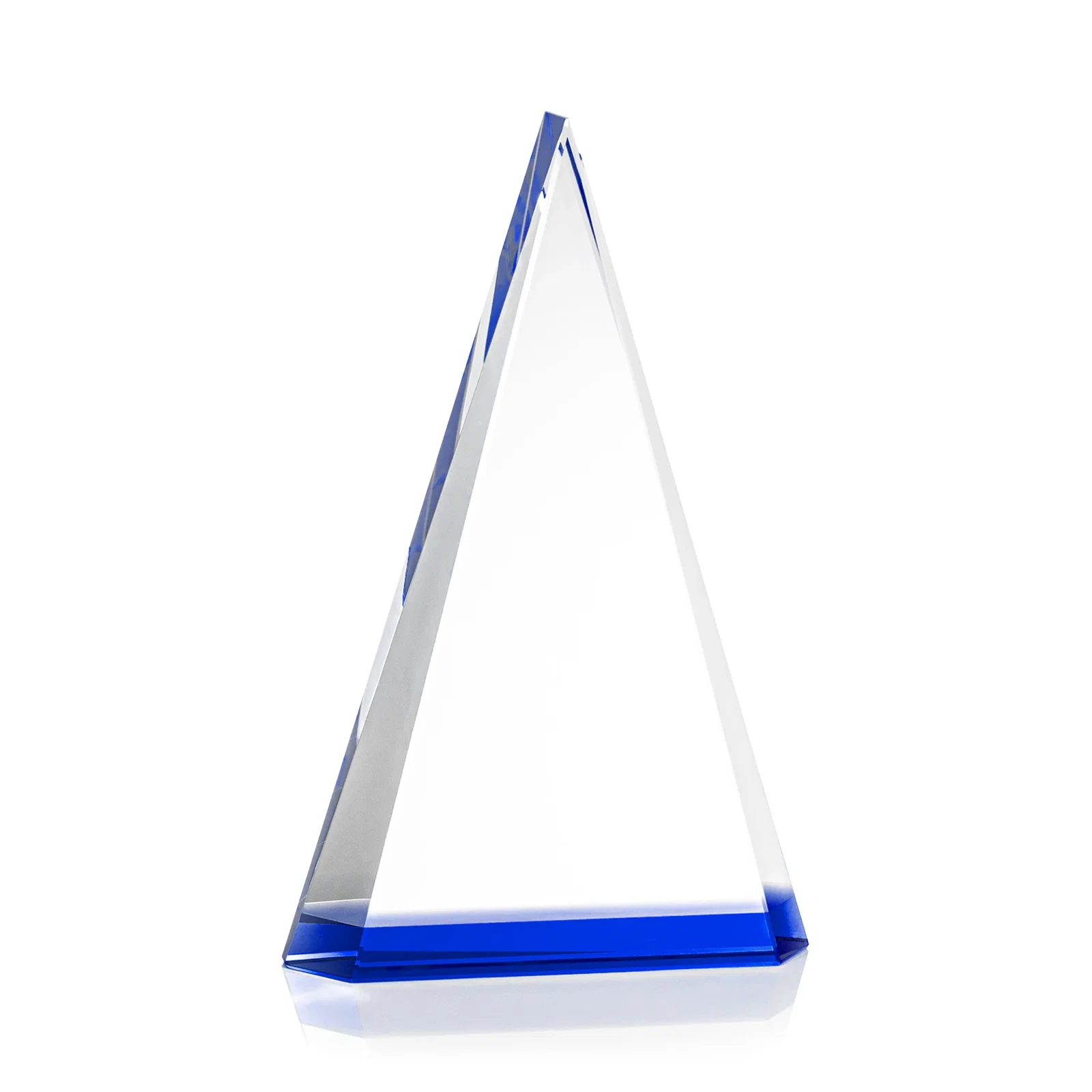 Custom printed Optical Crystal Triangle Award in Five Colors for sales achievement awards