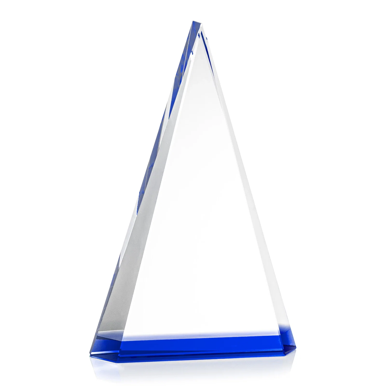 Custom printed Optical Crystal Triangle Award in Five Colors for retirement presentations