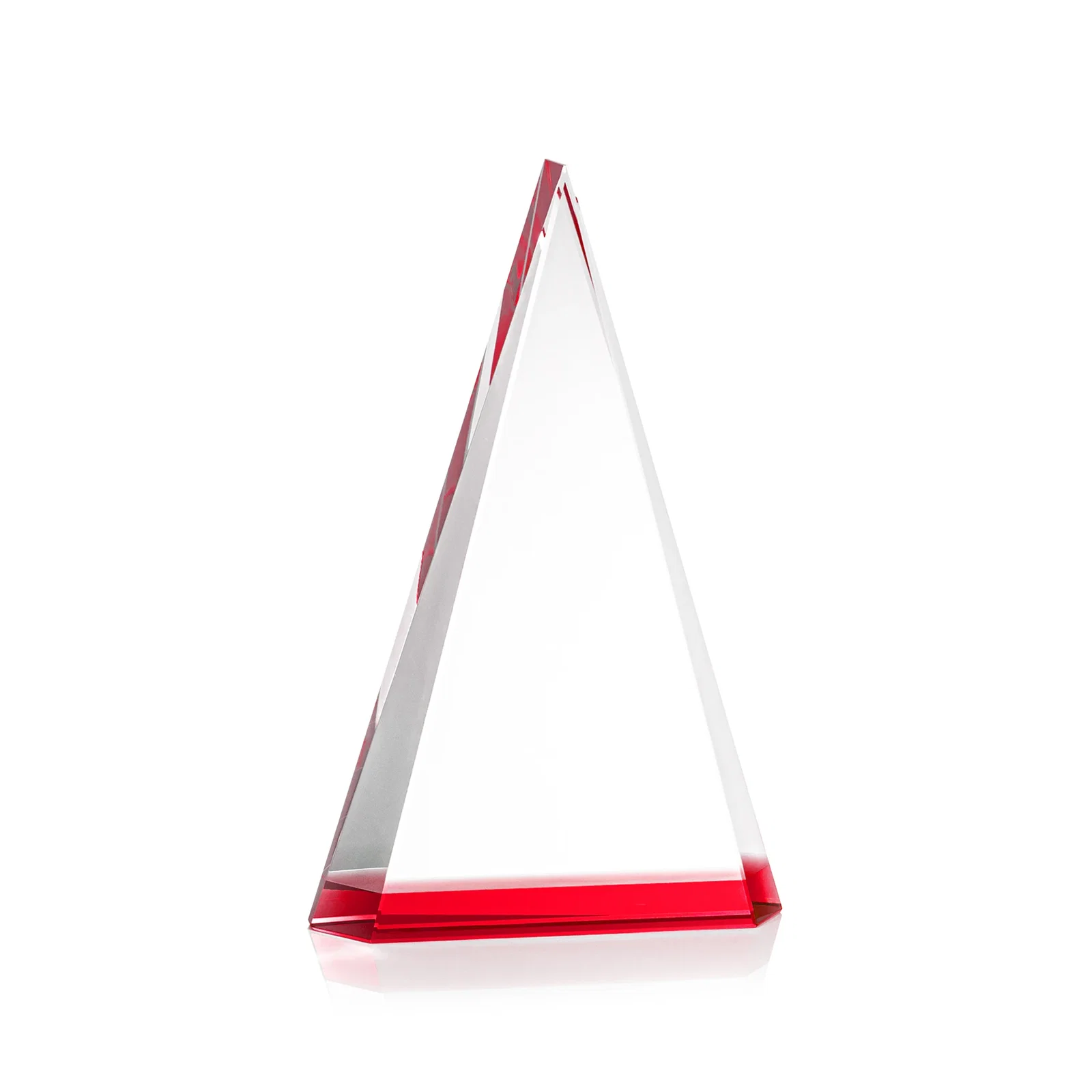 Custom printed Optical Crystal Triangle Award in Five Colors for team milestone celebrations