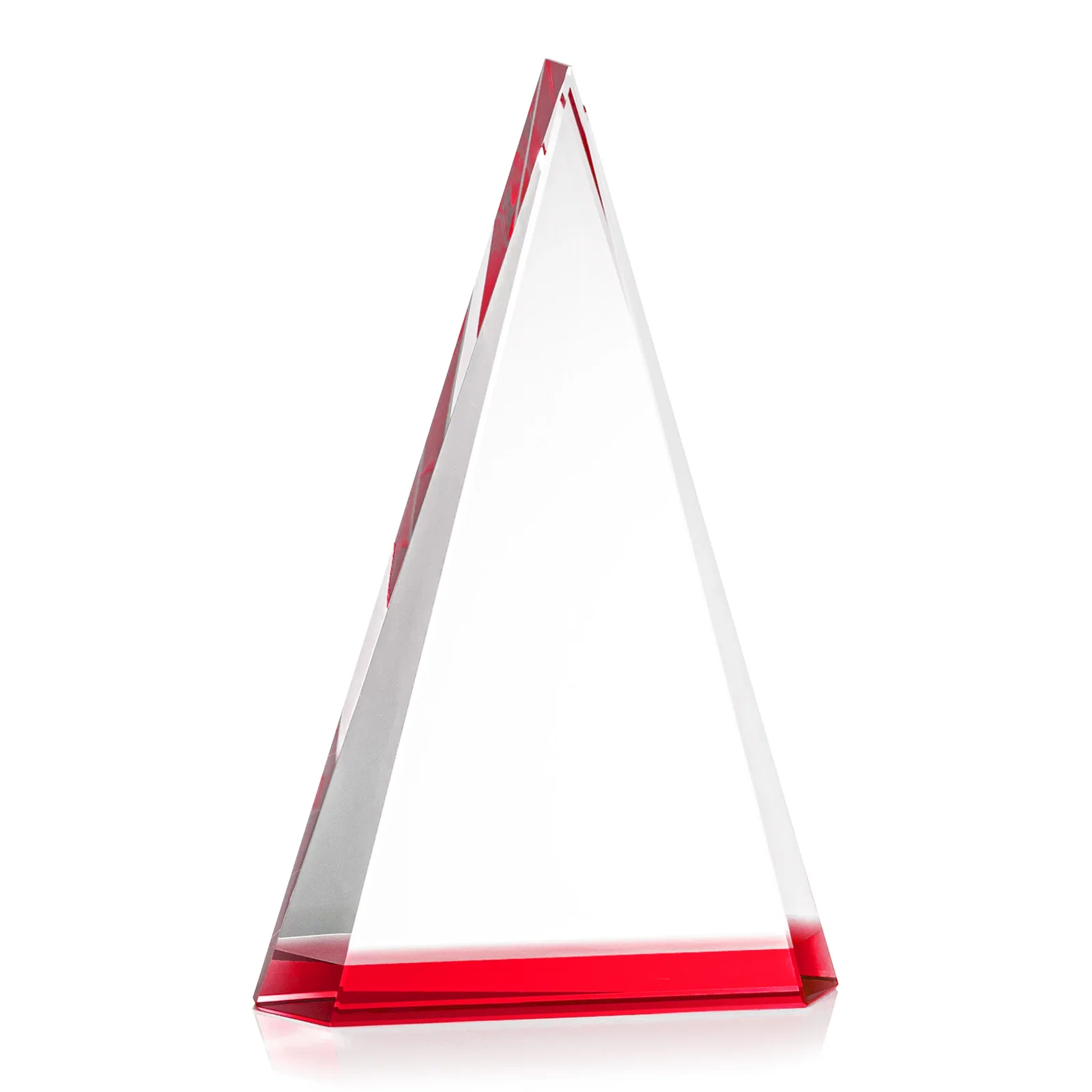 Custom printed Optical Crystal Triangle Award in Five Colors for graduation ceremonies