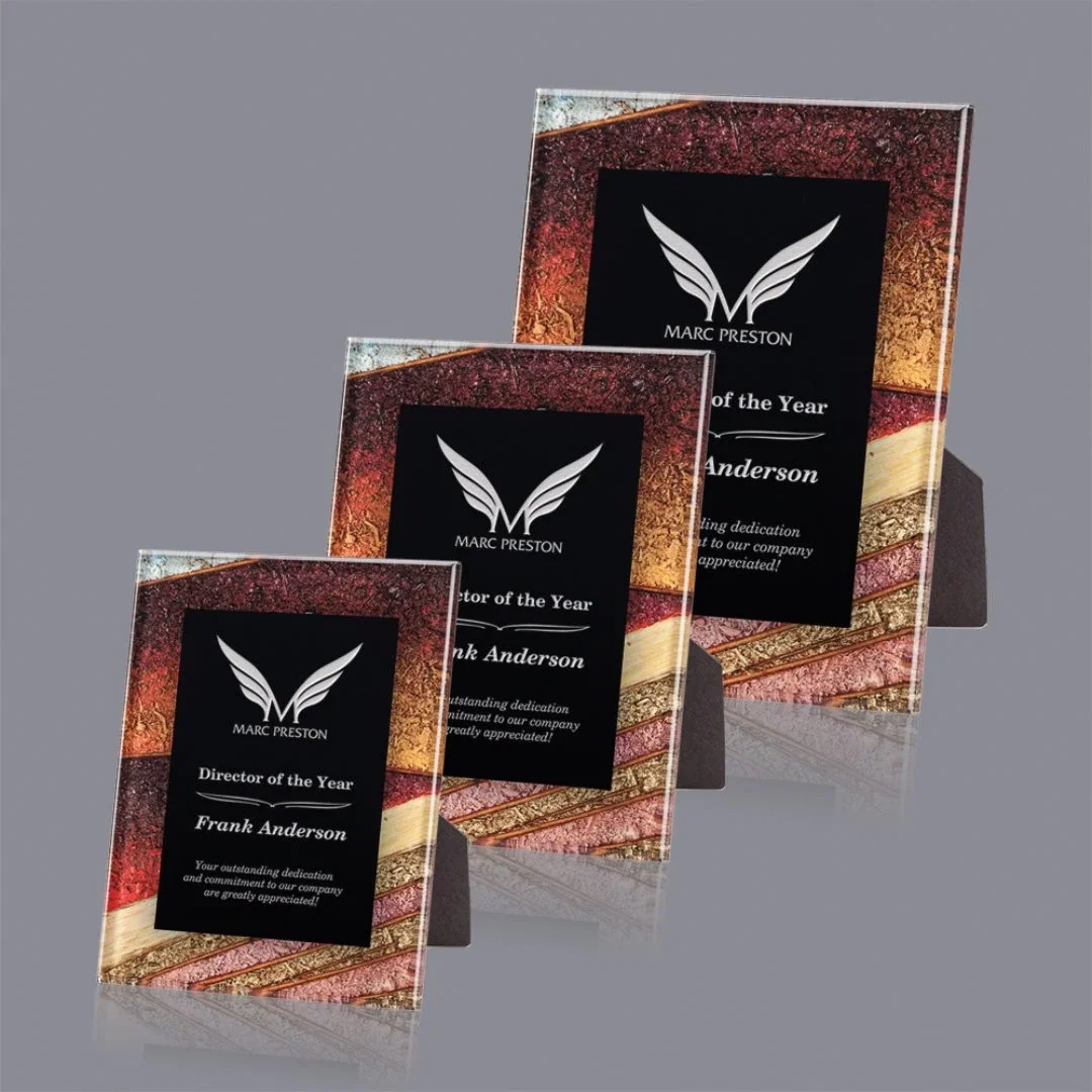 Custom Solid Acrylic Award With Built-In Easel Back for employee recognition