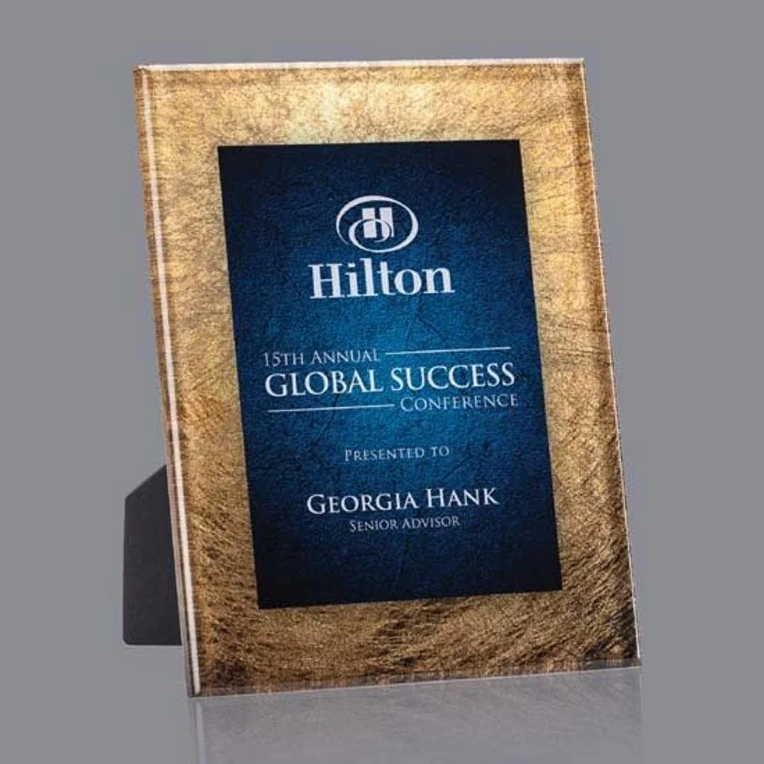 Custom Solid Acrylic Award With Built-In Easel Back for graduation ceremonies