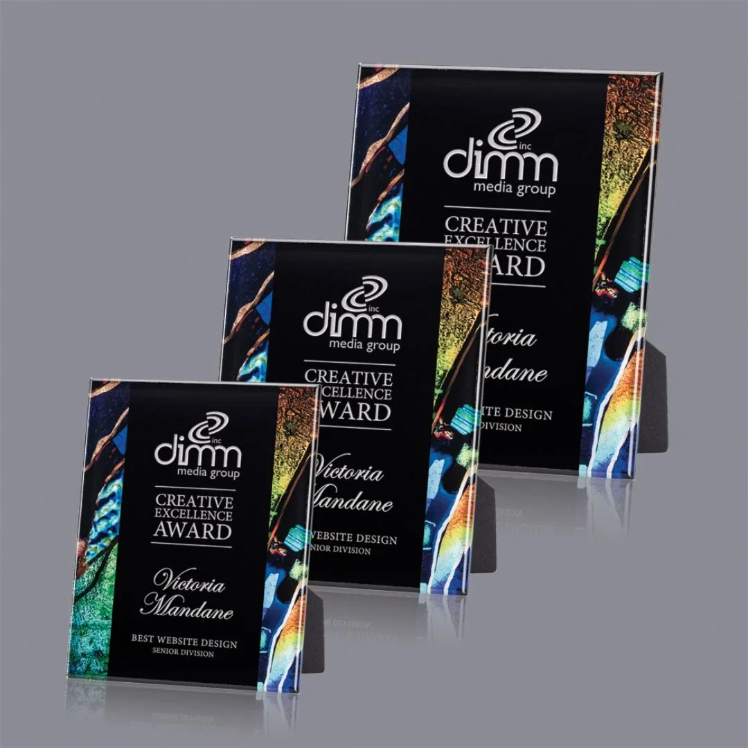 Custom Solid Acrylic Award With Built-In Easel Back for service anniversary gifts