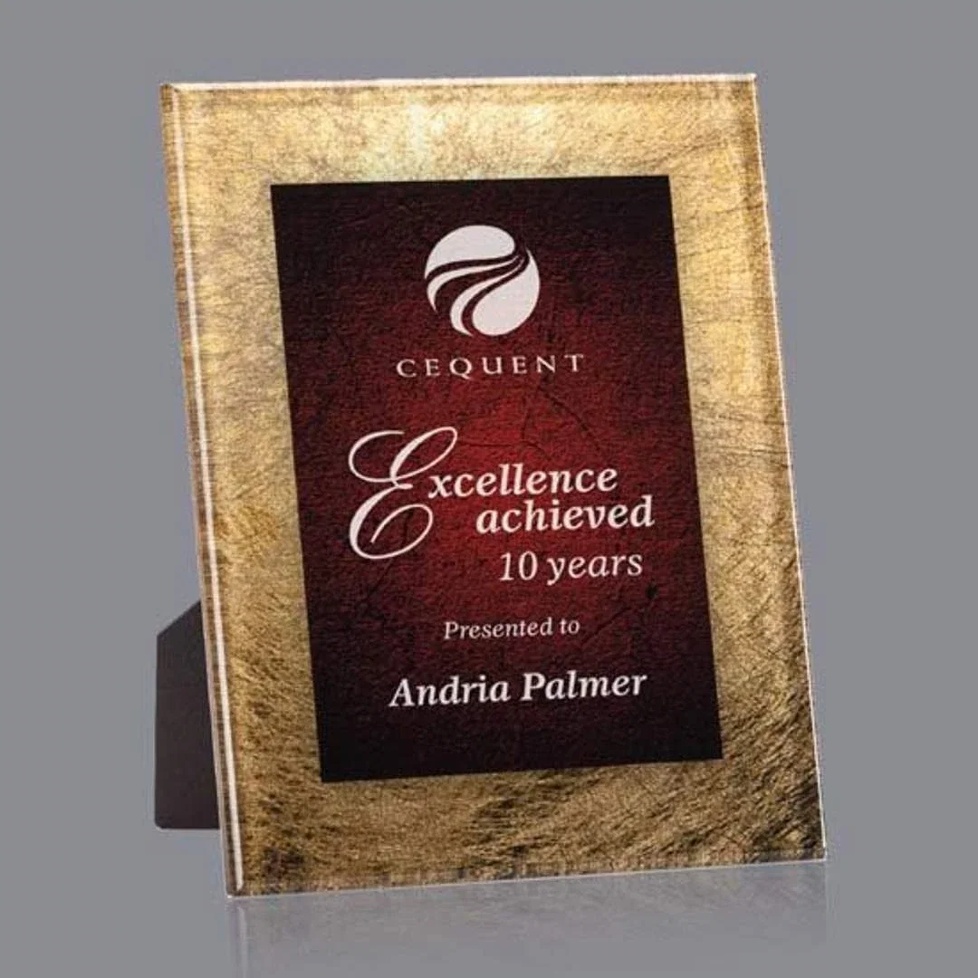 Custom Solid Acrylic Award With Built-In Easel Back for team milestone celebrations