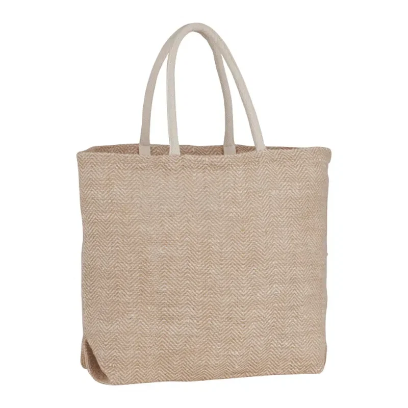 Herringbone Jute Tote Bag — view 3