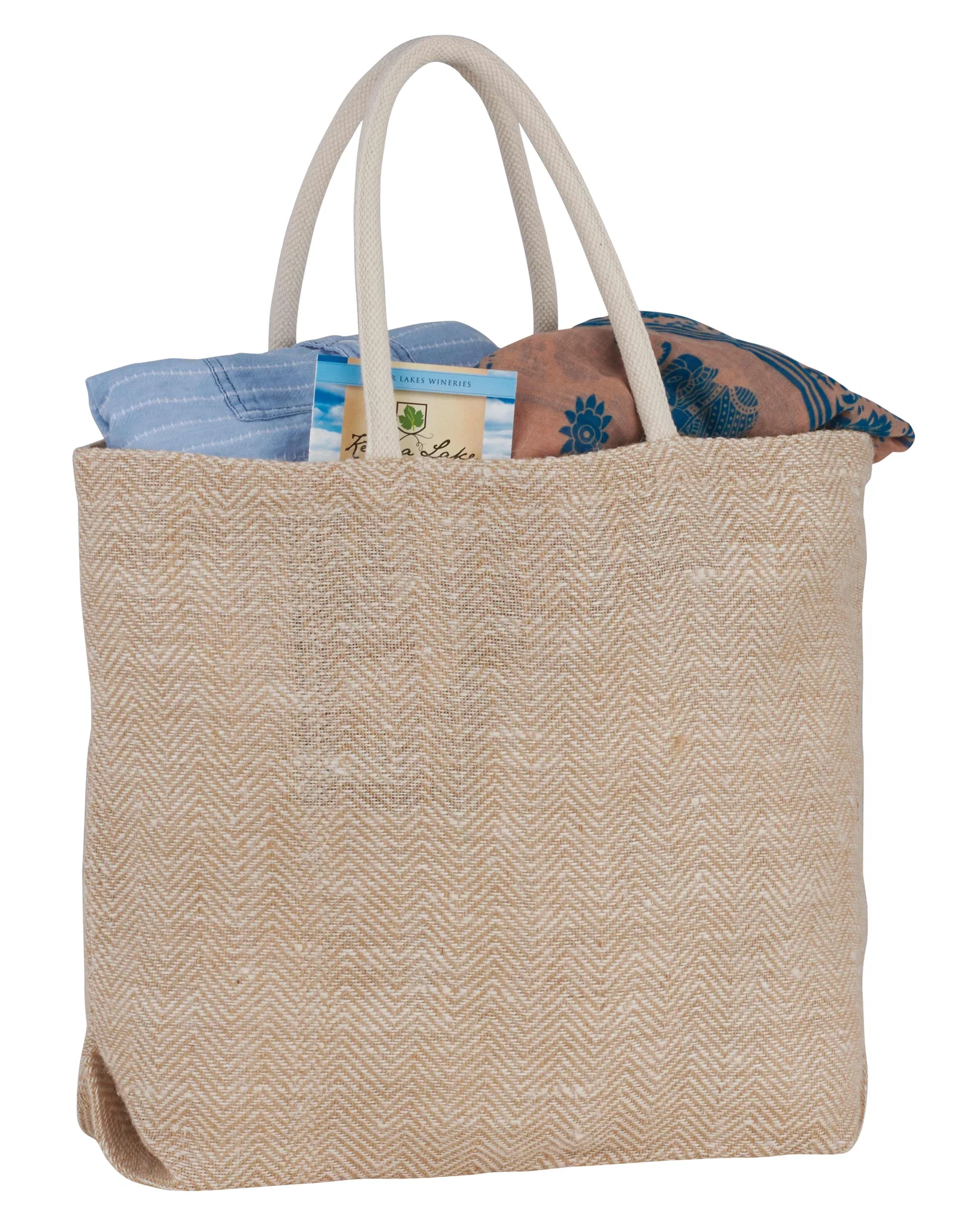 Herringbone Jute Tote Bag — view 8