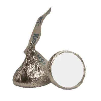 Single foil-wrapped chocolate measuring under an inch tall