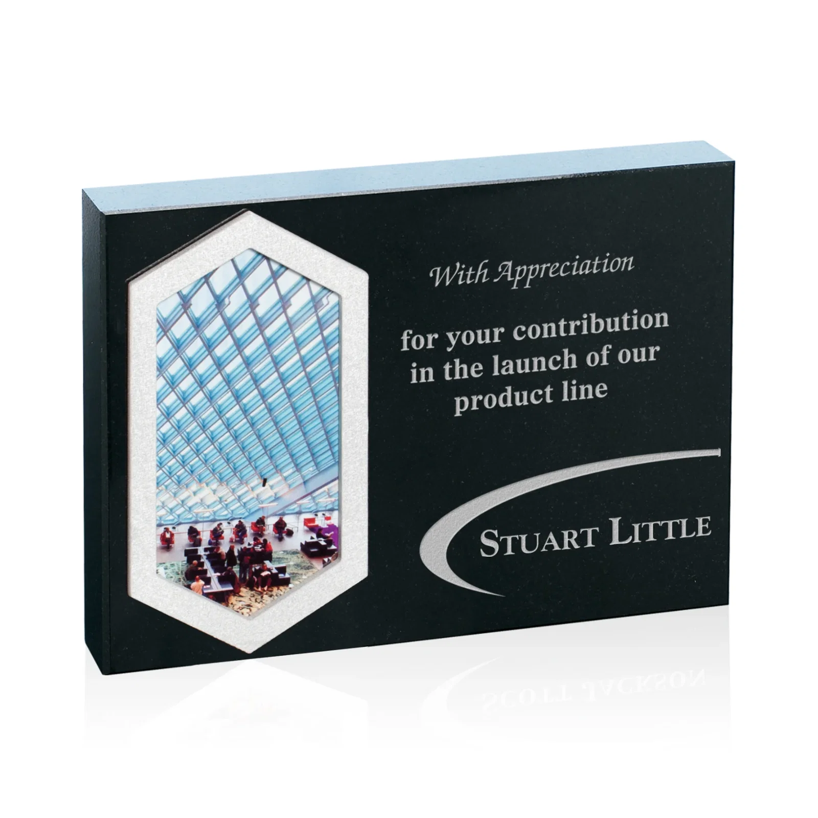 Hexagonal Aluminum Frame with Full-Color Plate — view 3