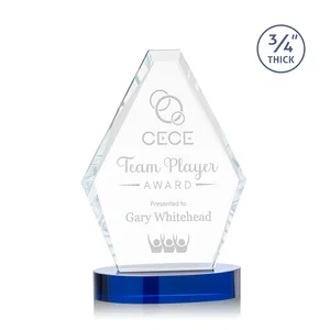 Hexagonal Crystal Figure on an Oval Sapphire Base