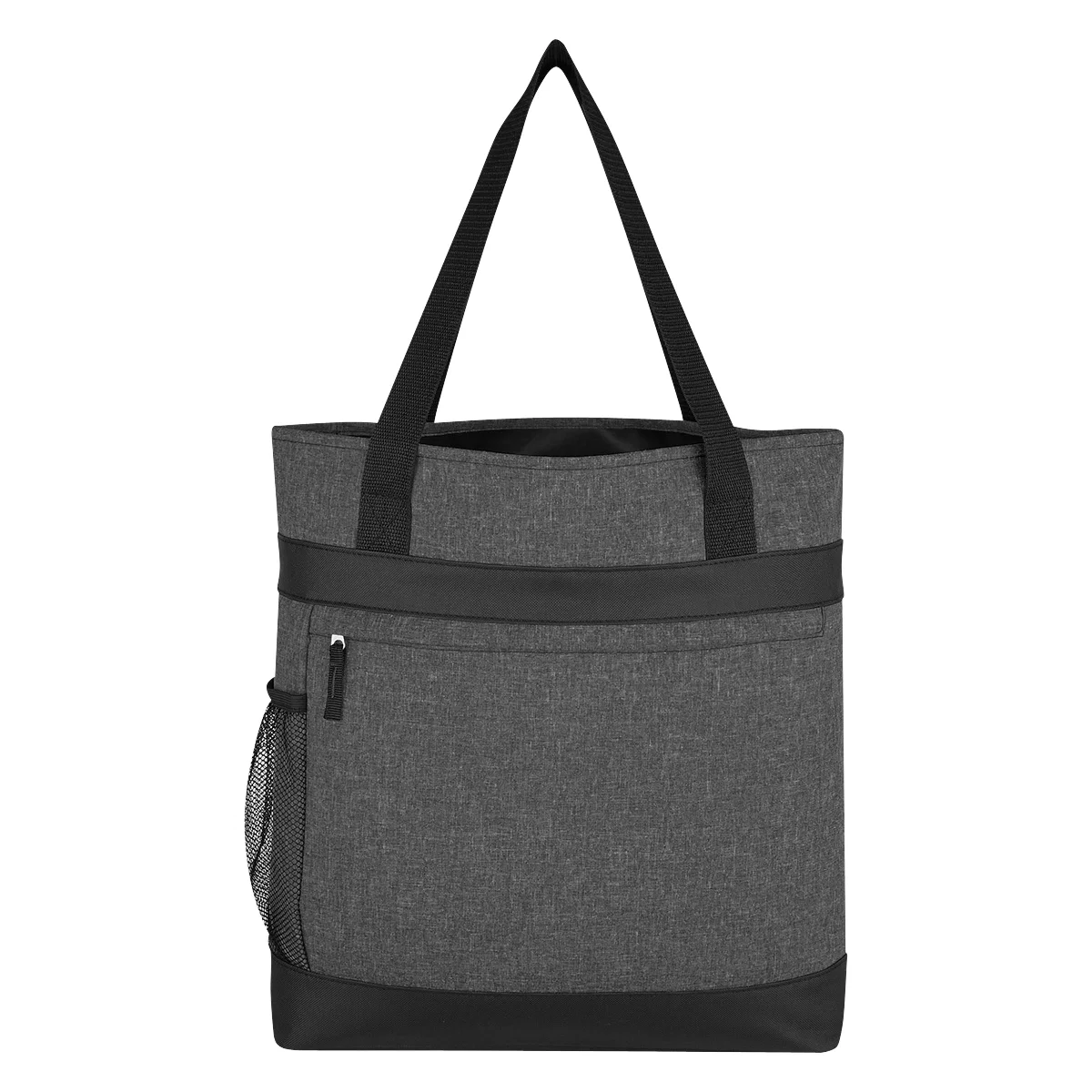 Side panel showing the four-inch depth of this tote