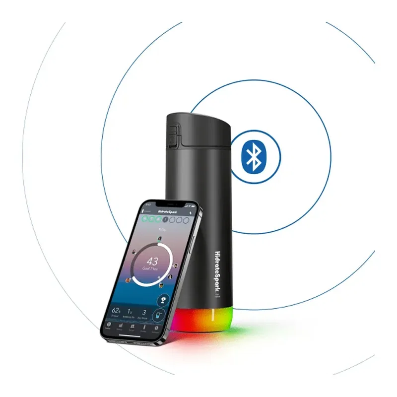Personalized HidrateSpark Steel Smart Water Bottle - 17oz (LED Sensor Chug Lid) — view 13