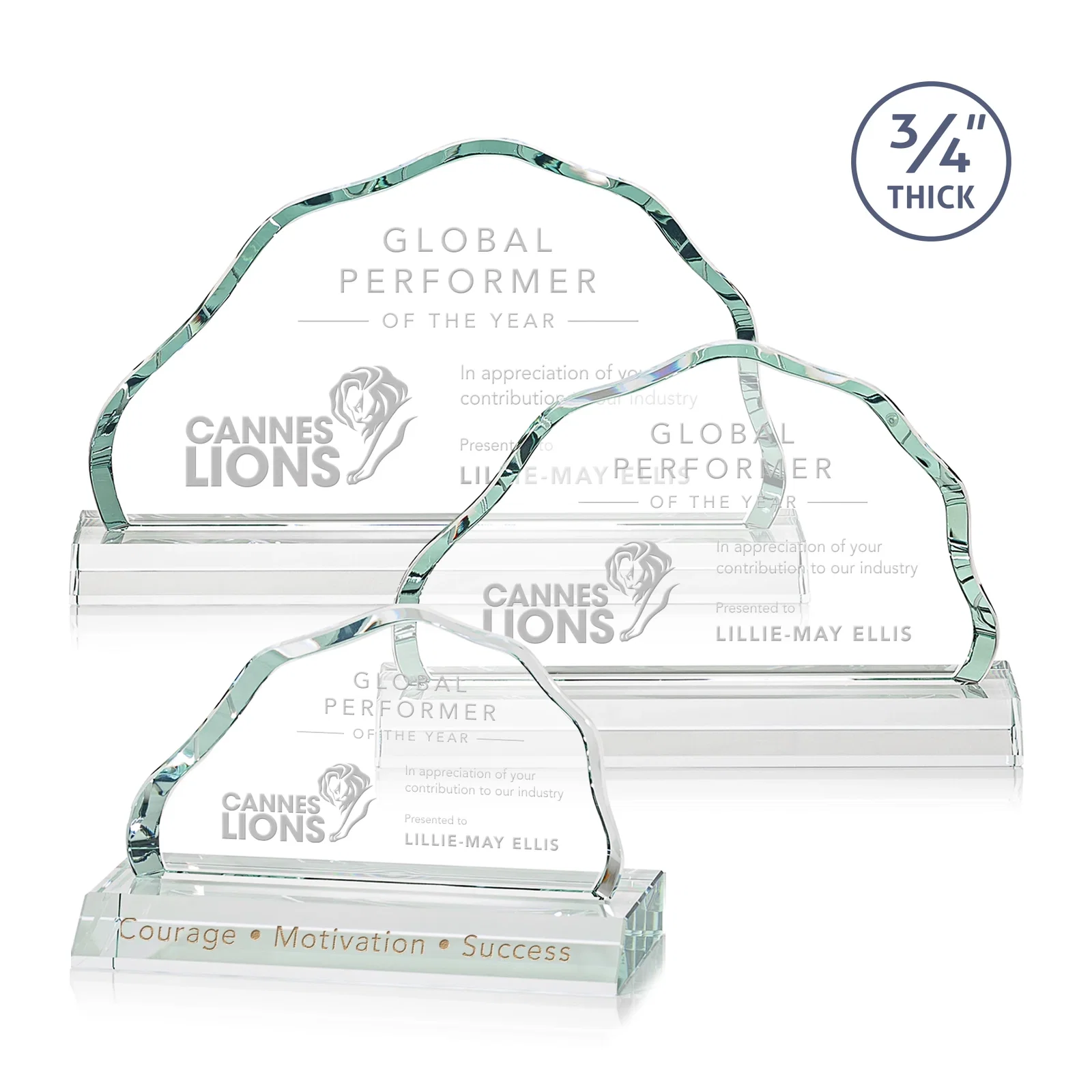 Custom Starfire Crystal Open-Frame Iceberg Award, awards for employee recognition