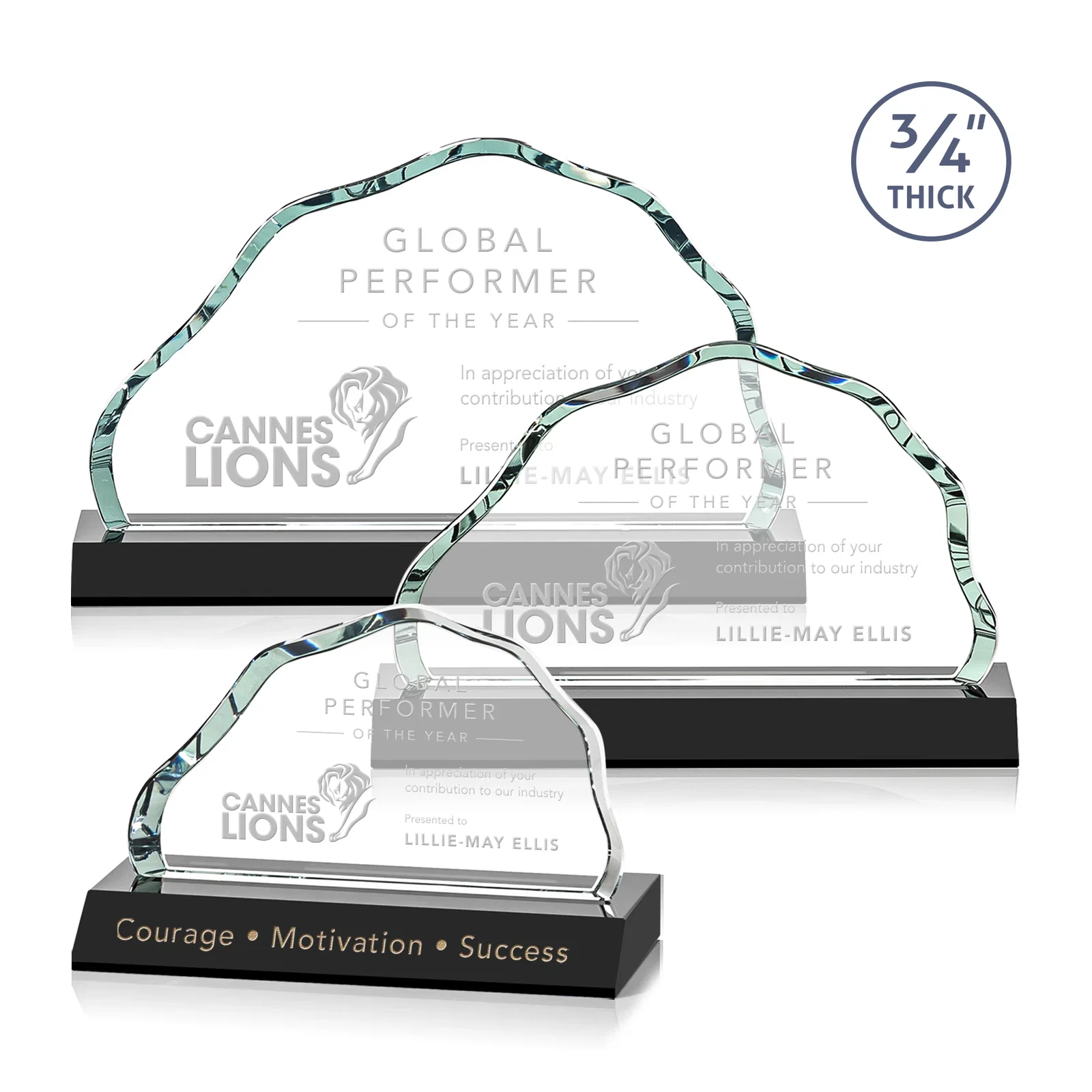 Personalized Starfire Crystal Open-Frame Iceberg Award, awards for employee recognition