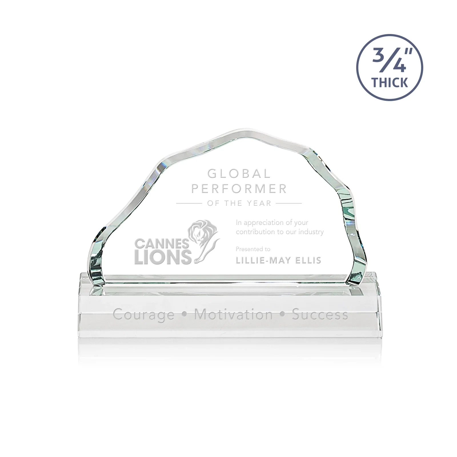 Custom Starfire Crystal Open-Frame Iceberg Award, awards for corporate award ceremonies