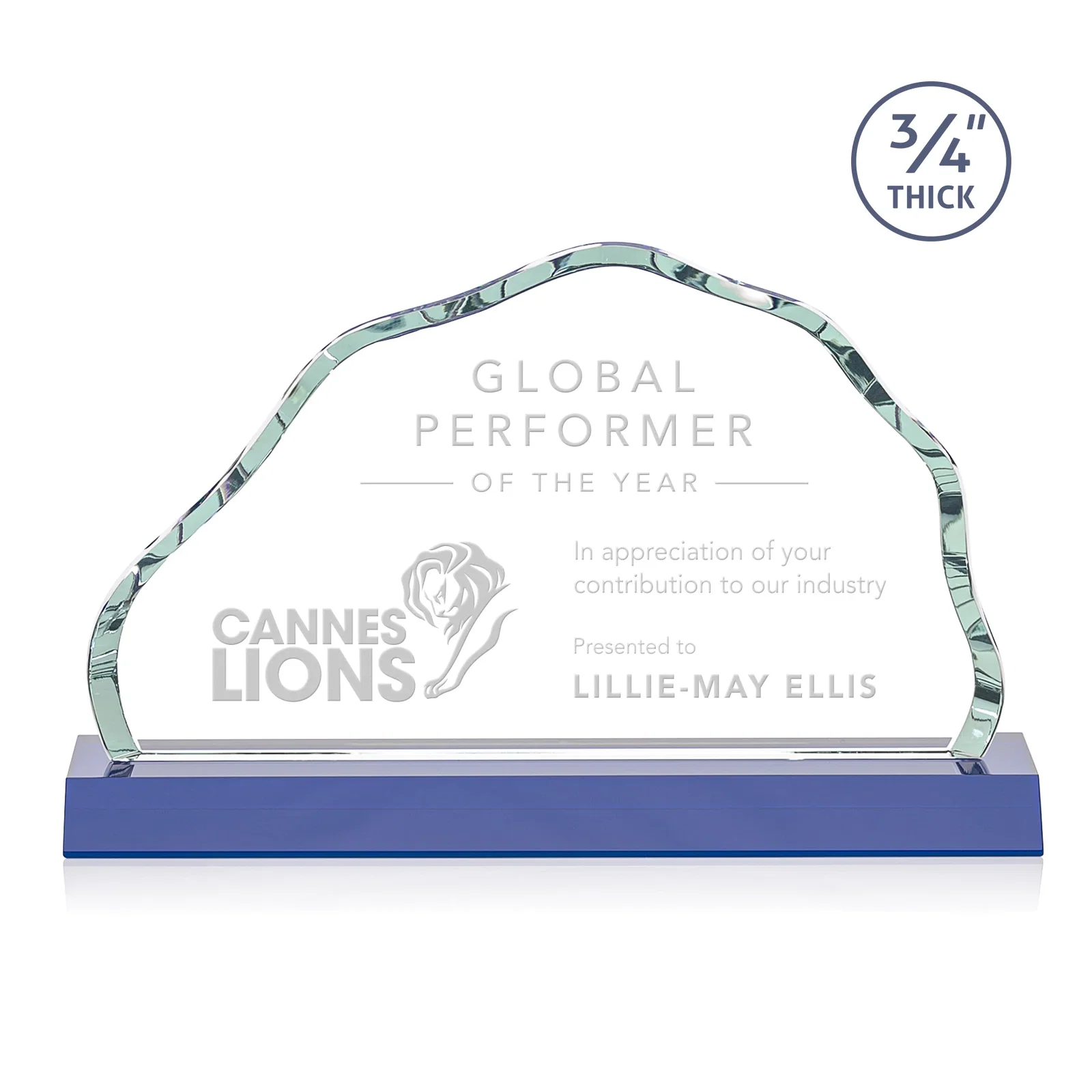 Personalized Starfire Crystal Open-Frame Iceberg Award, awards for graduation ceremonies