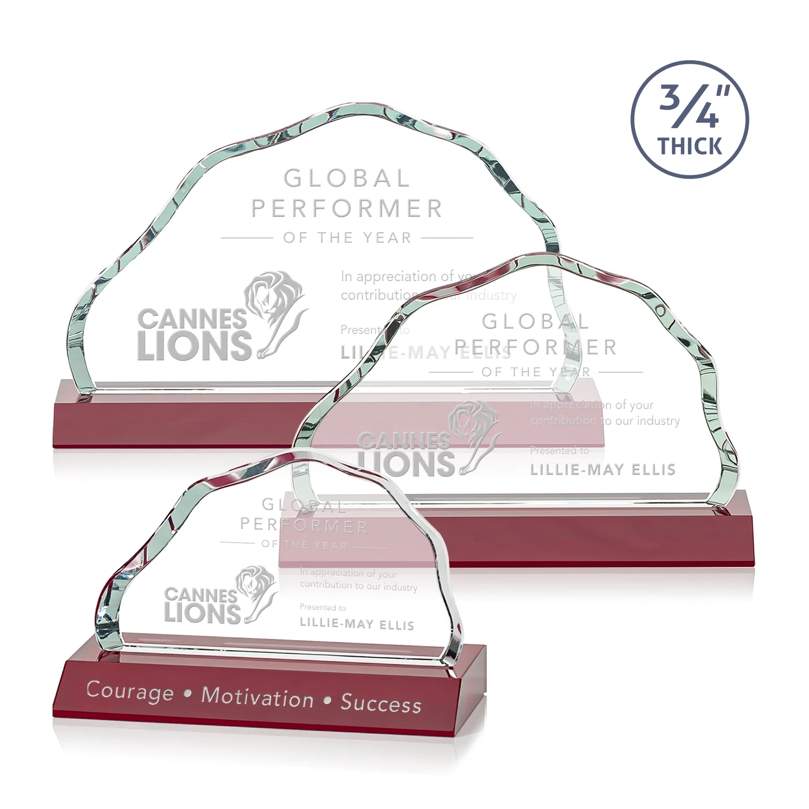 Personalized Starfire Crystal Open-Frame Iceberg Award, awards for safety achievement programs