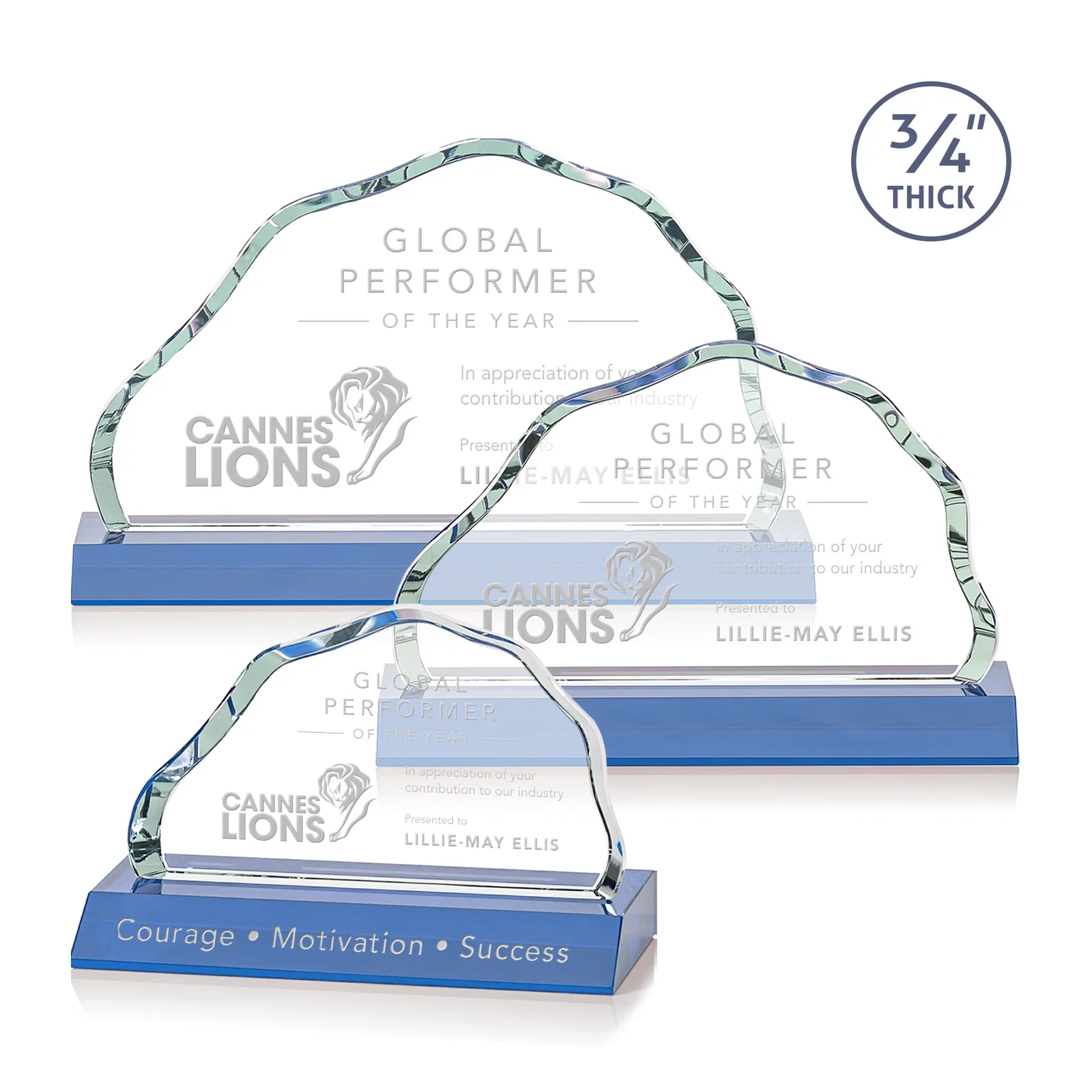 Promotional Starfire Crystal Open-Frame Iceberg Award, awards for employee recognition