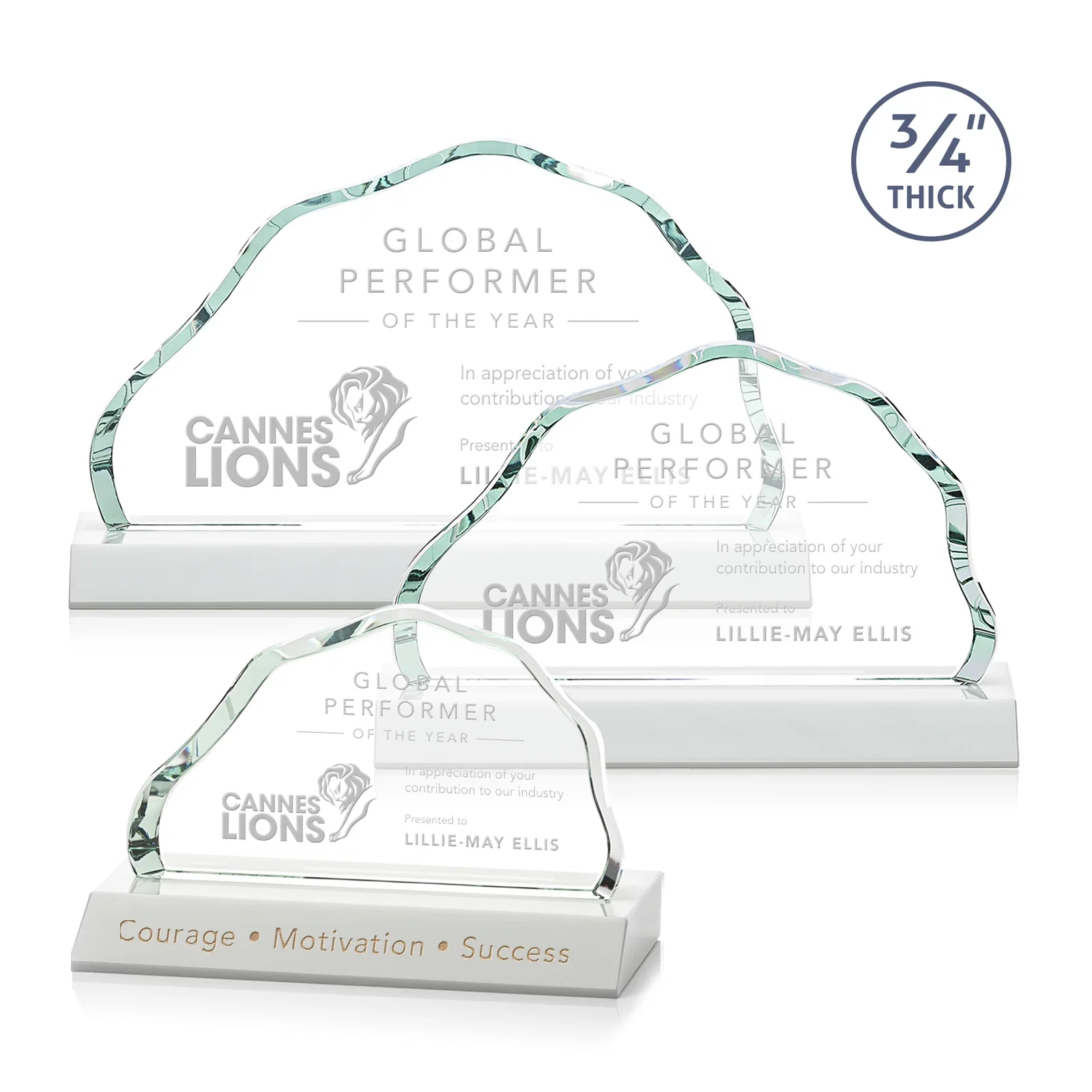 Promotional Starfire Crystal Open-Frame Iceberg Award, awards for retirement presentations