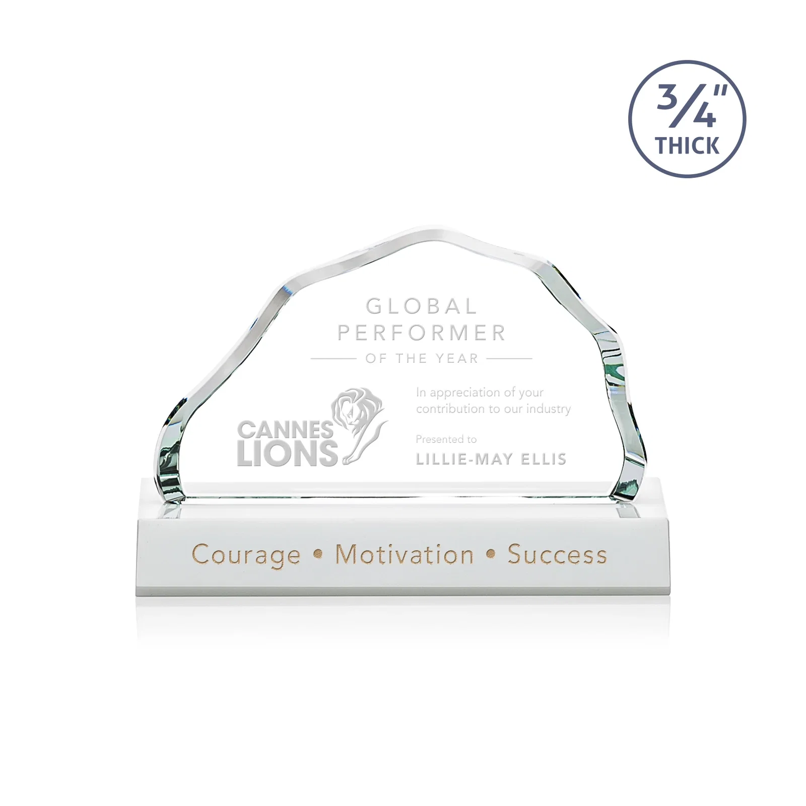 Promotional Starfire Crystal Open-Frame Iceberg Award, awards for team milestone celebrations