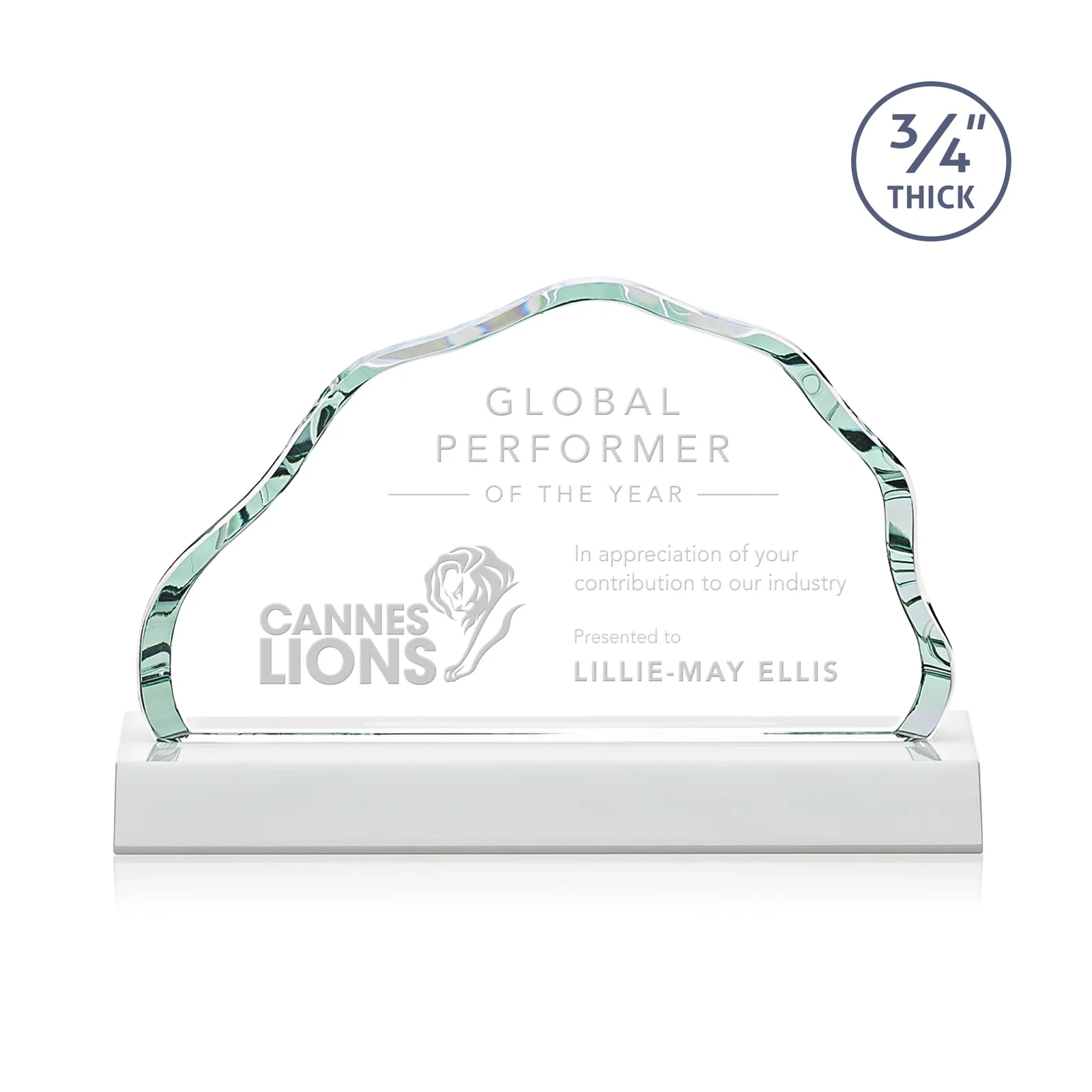 Promotional Starfire Crystal Open-Frame Iceberg Award, awards for donor appreciation