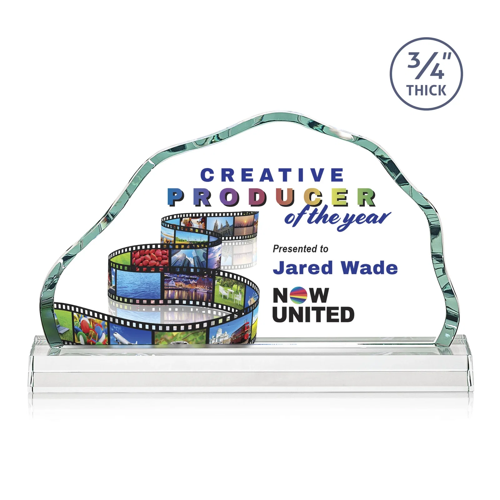 Promotional Starfire Crystal Open-Frame Iceberg Award, awards for company anniversary events