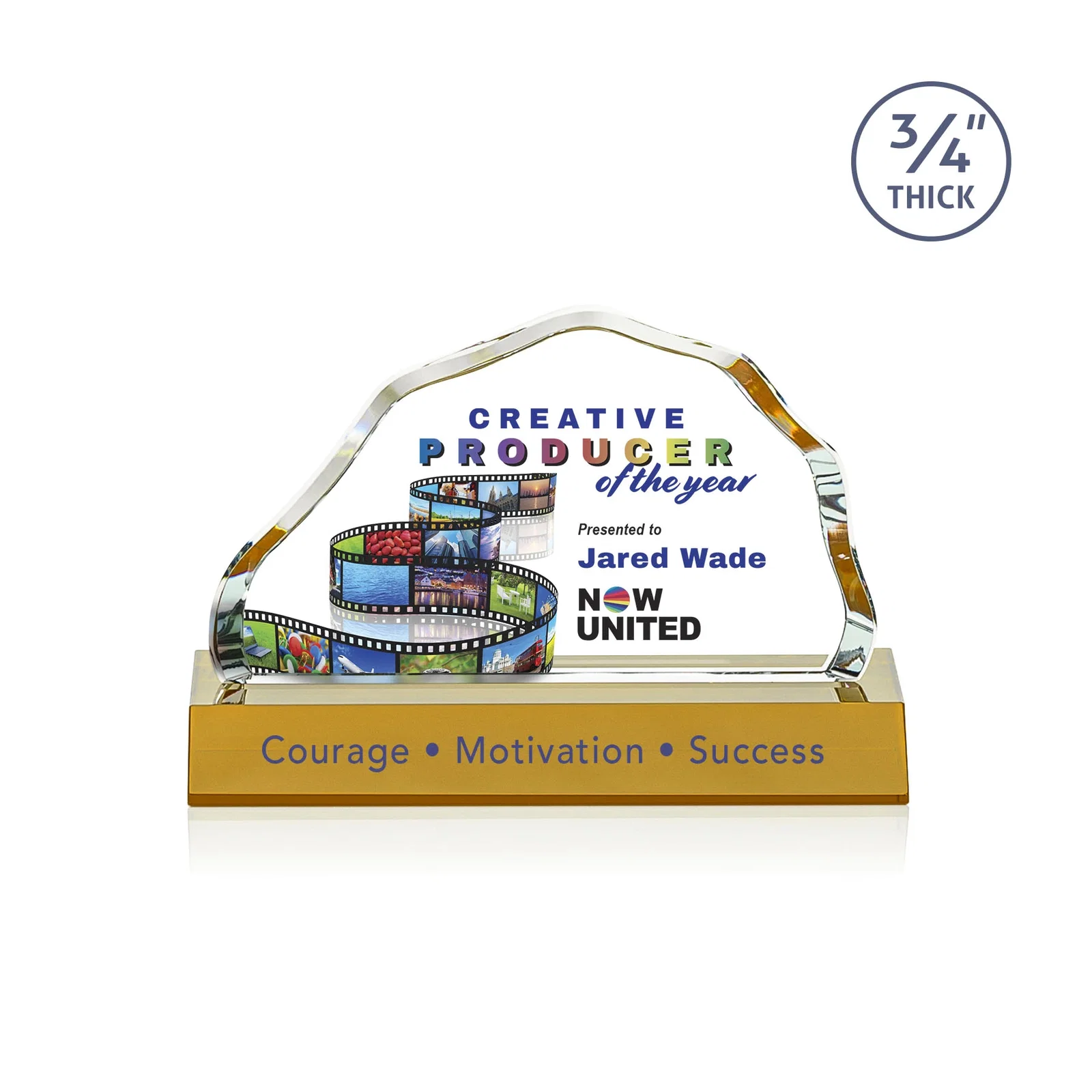Branded Starfire Crystal Open-Frame Iceberg Award, awards for corporate award ceremonies