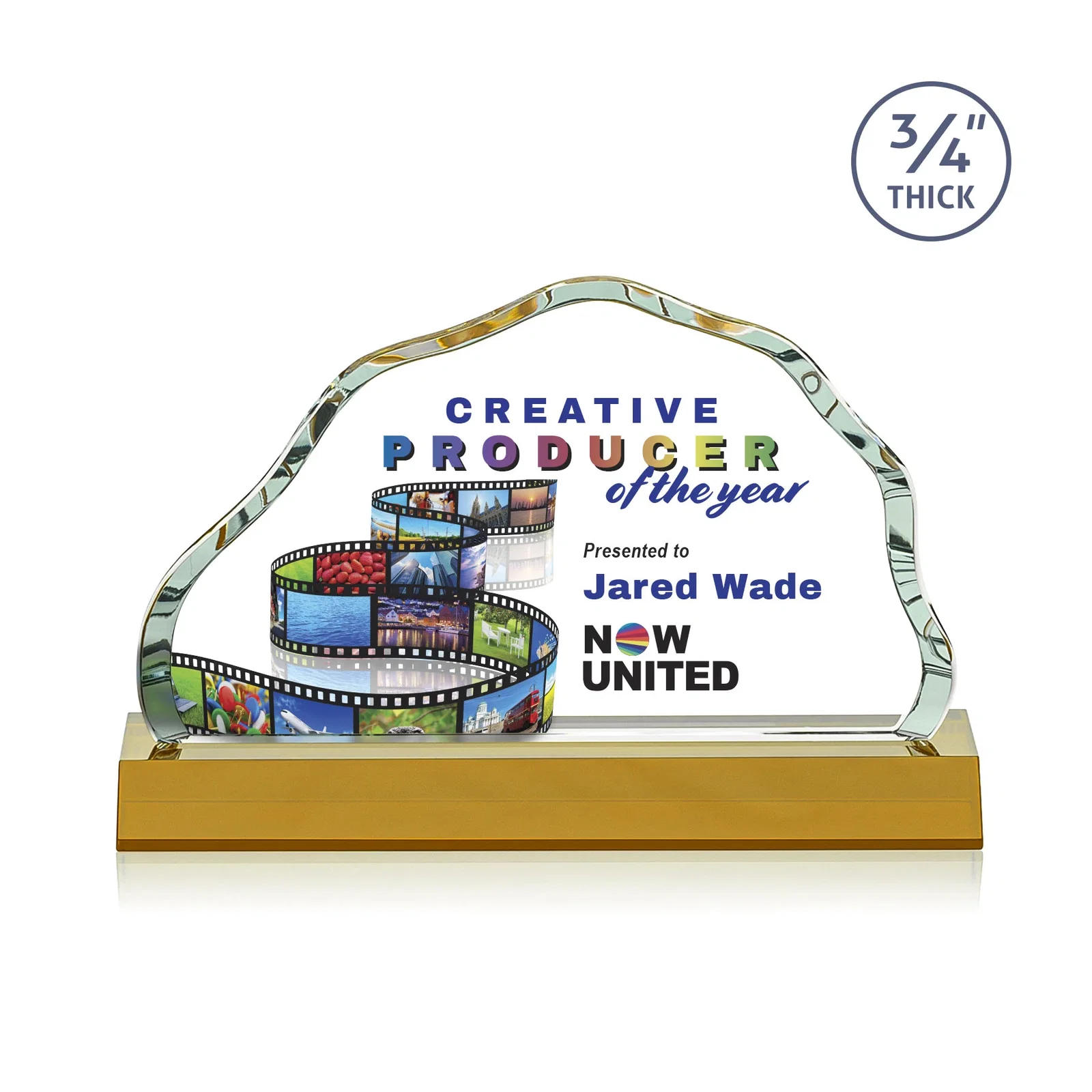 Branded Starfire Crystal Open-Frame Iceberg Award, awards for service anniversary gifts