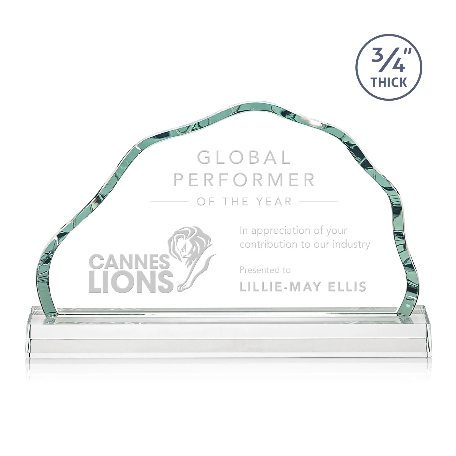 Custom Starfire Crystal Open-Frame Iceberg Award, awards for sales achievement awards