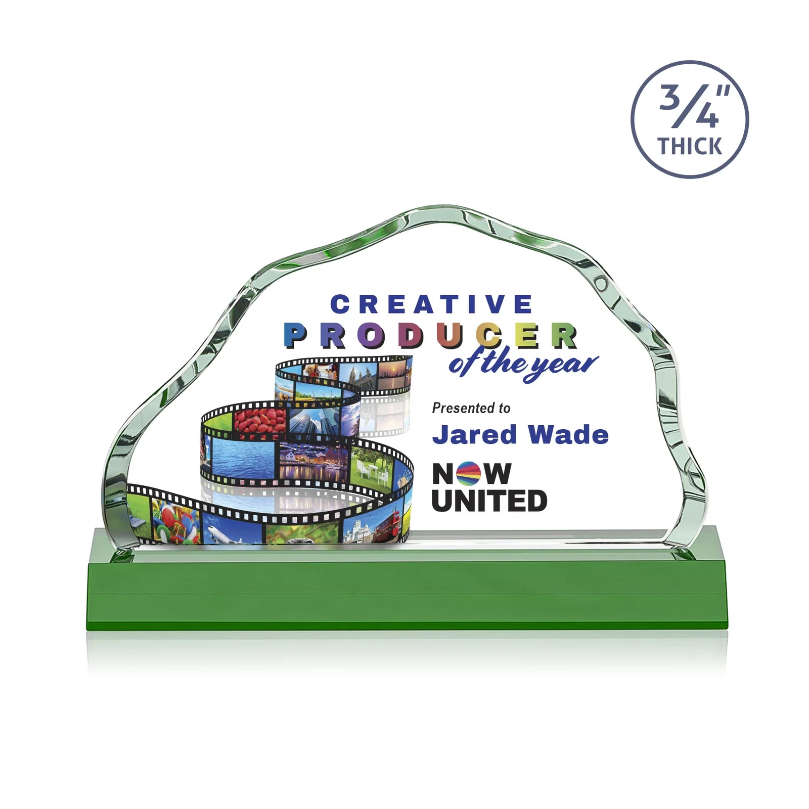 Branded Starfire Crystal Open-Frame Iceberg Award, awards for donor appreciation
