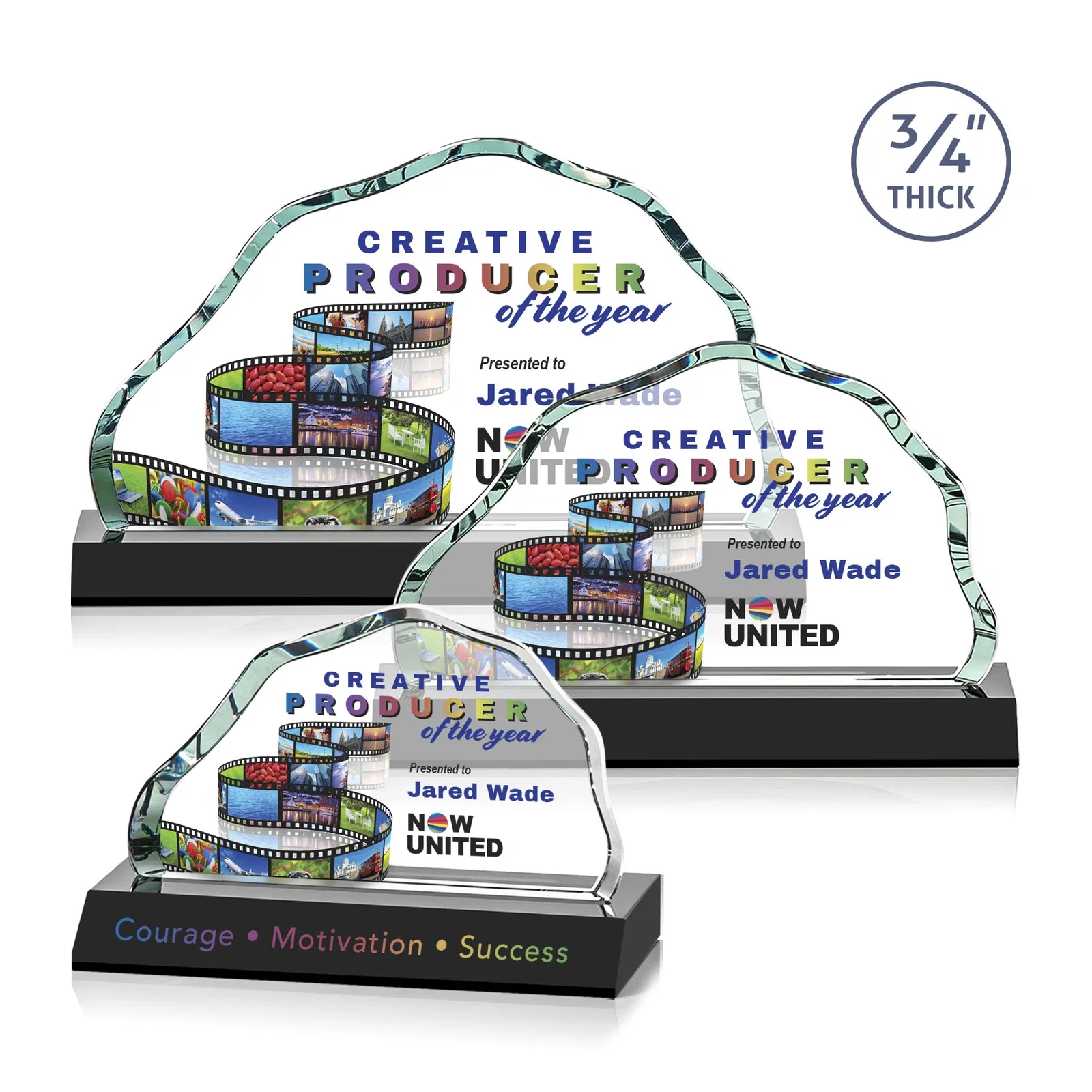 Branded Starfire Crystal Open-Frame Iceberg Award, awards for safety achievement programs