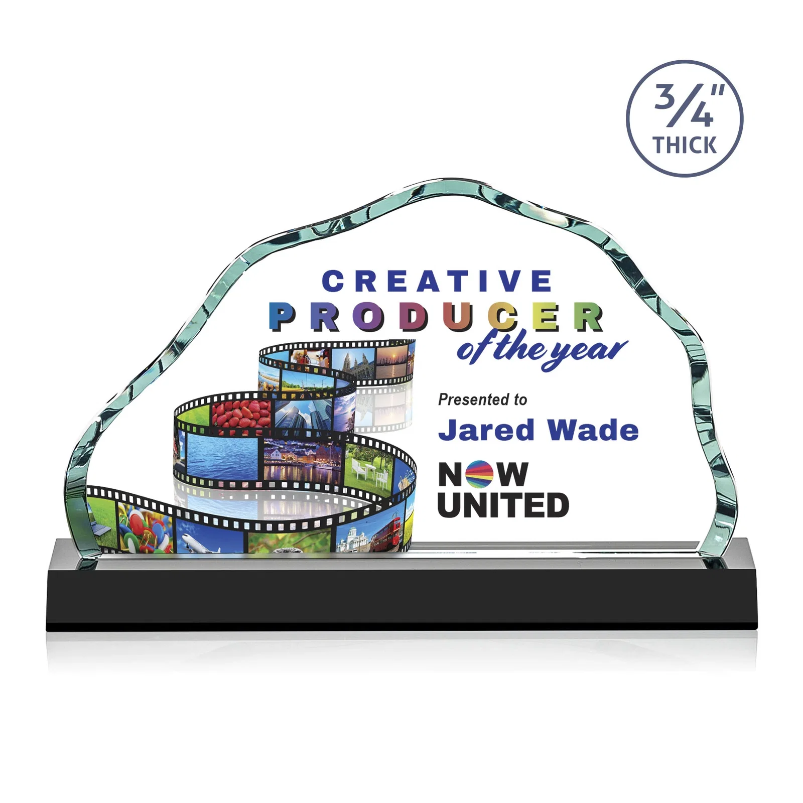 Branded Starfire Crystal Open-Frame Iceberg Award, awards for company anniversary events