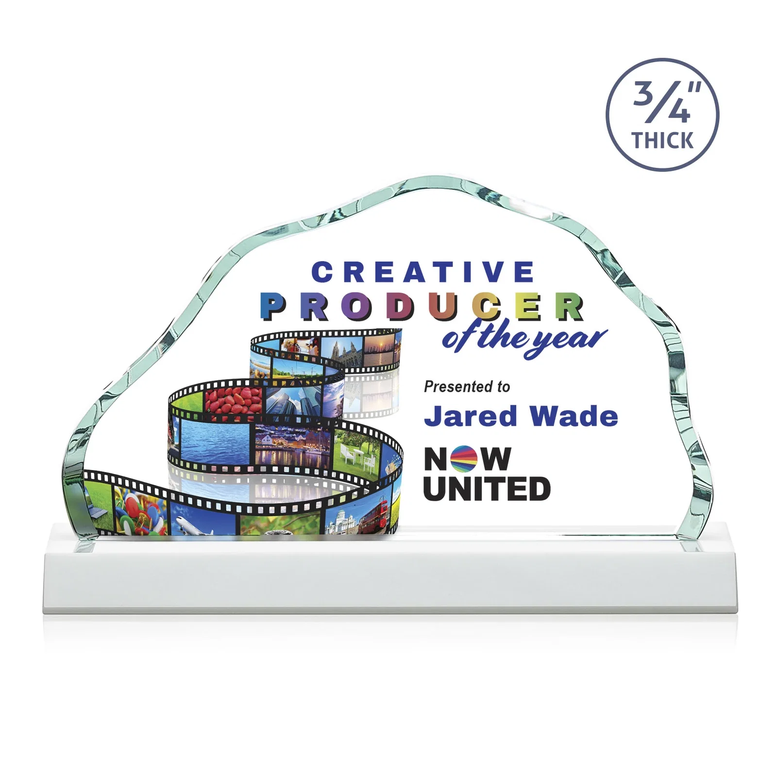 Customized Starfire Crystal Open-Frame Iceberg Award, awards for sales achievement awards