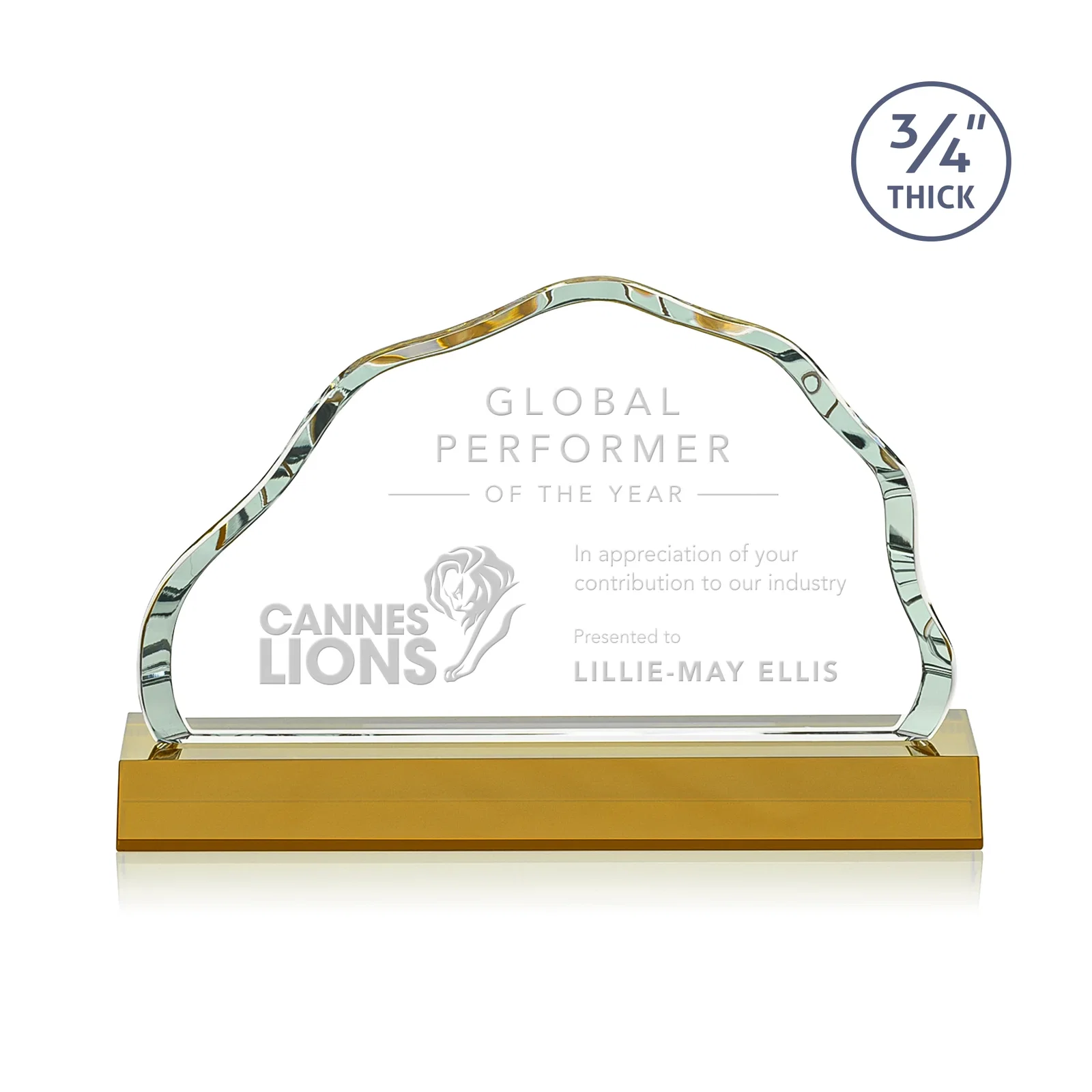 Custom Starfire Crystal Open-Frame Iceberg Award, awards for donor appreciation