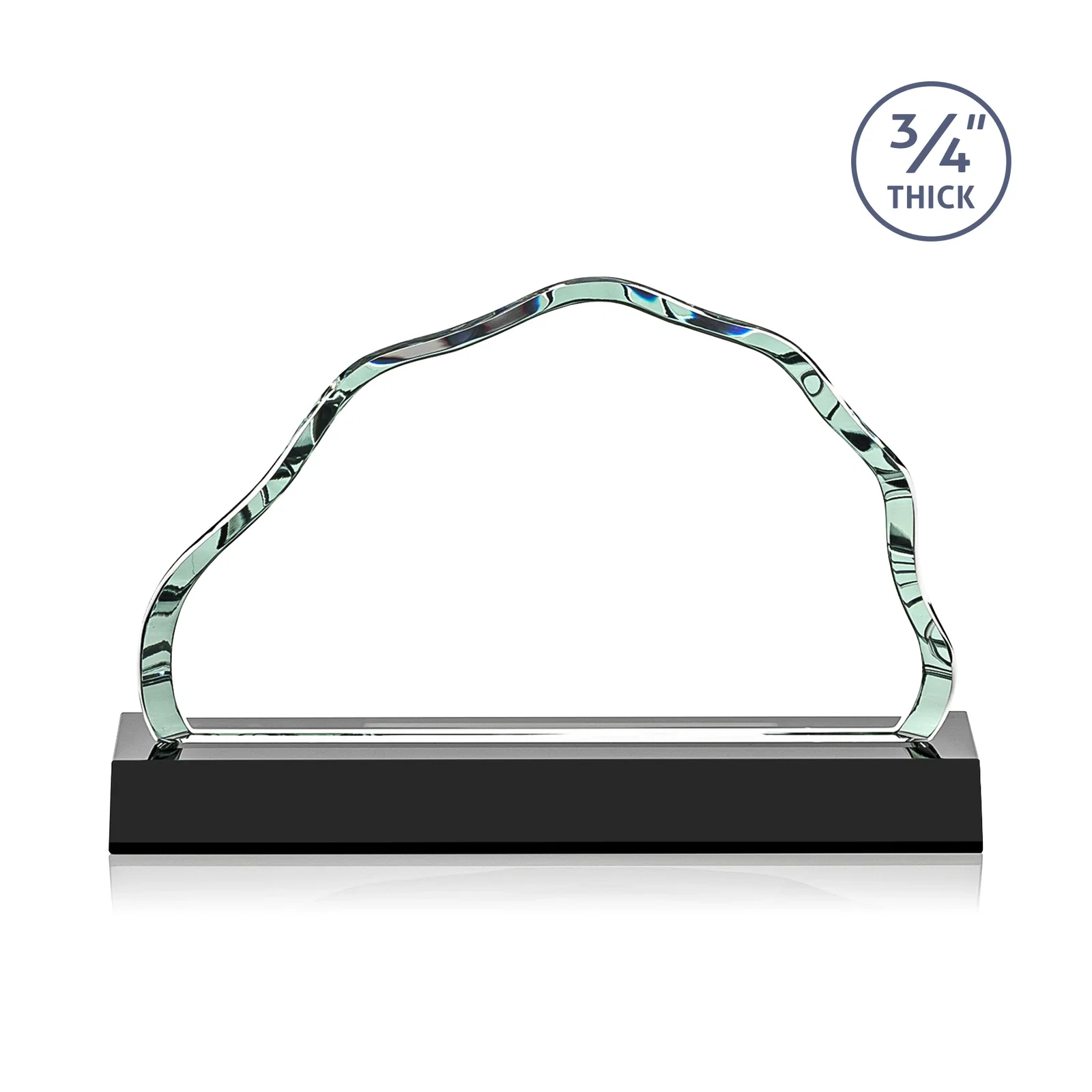 Custom engraved Starfire Crystal Open-Frame Iceberg Award, awards for service anniversary gifts