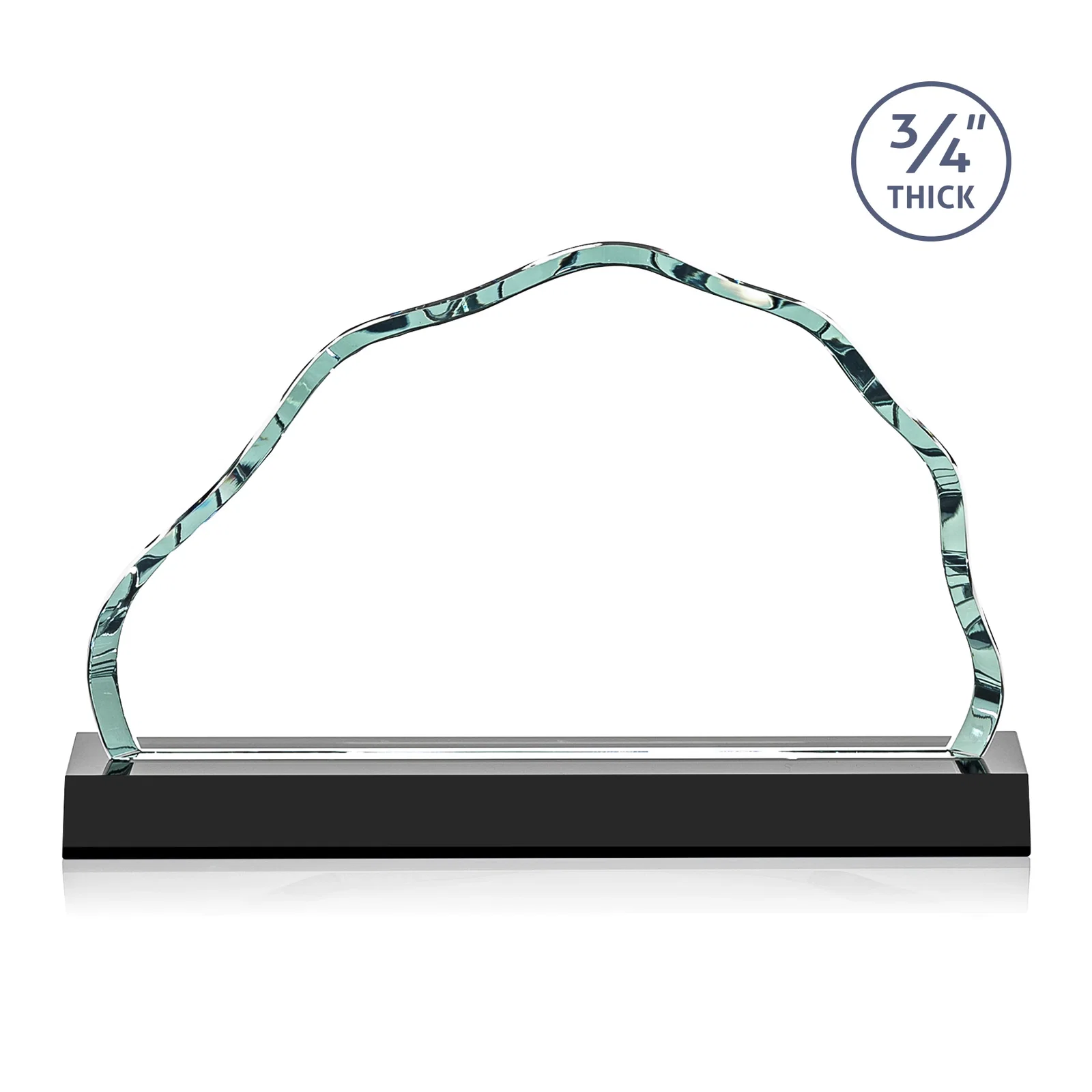 Custom engraved Starfire Crystal Open-Frame Iceberg Award, awards for sales achievement awards