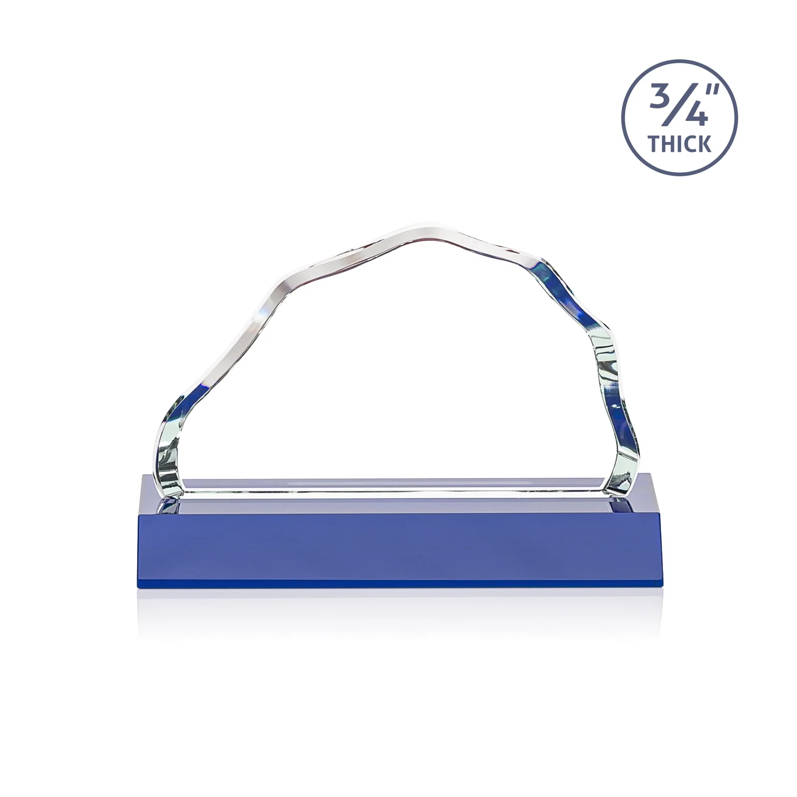 Custom engraved Starfire Crystal Open-Frame Iceberg Award, awards for retirement presentations