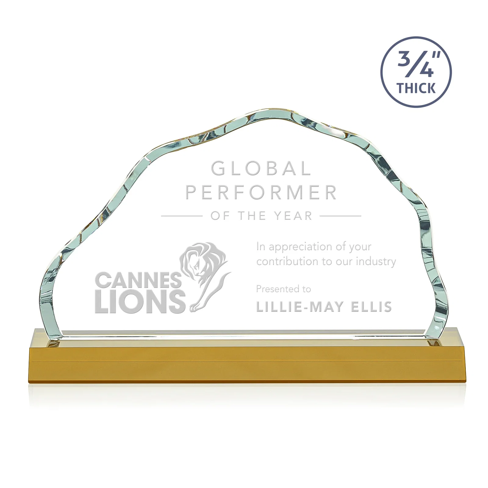Custom Starfire Crystal Open-Frame Iceberg Award, awards for graduation ceremonies