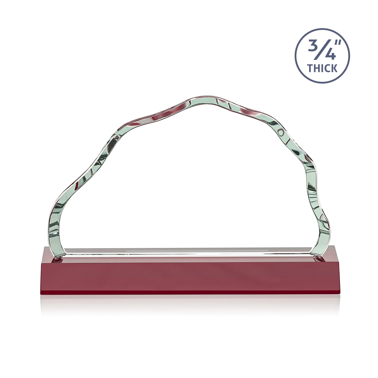 Custom engraved Starfire Crystal Open-Frame Iceberg Award, awards for safety achievement programs