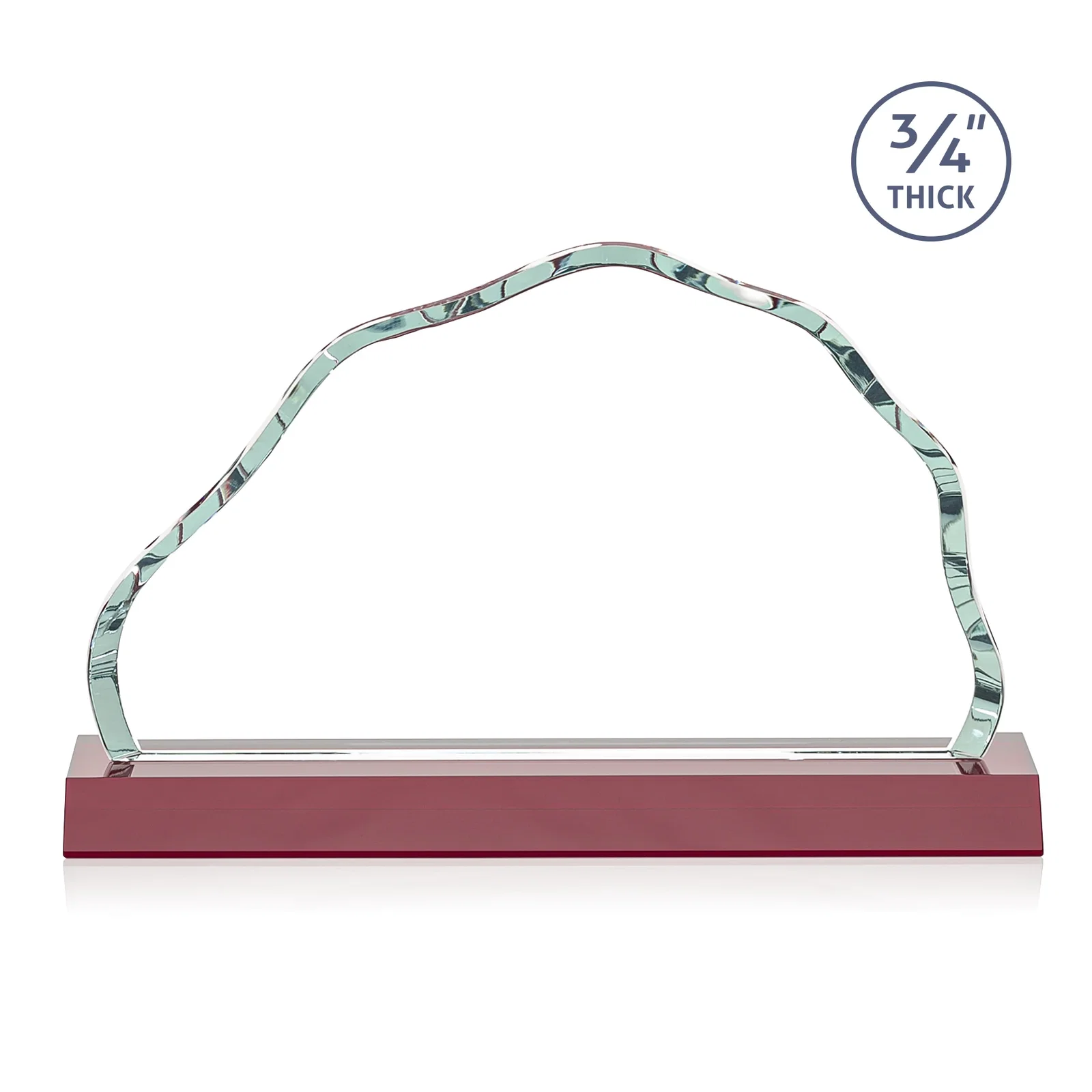 Custom engraved Starfire Crystal Open-Frame Iceberg Award, awards for volunteer appreciation