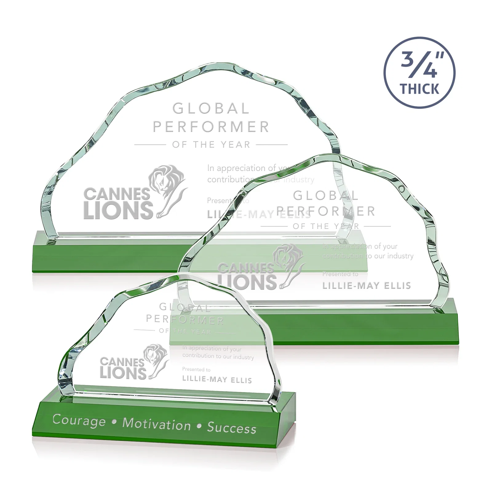 Custom Starfire Crystal Open-Frame Iceberg Award, awards for safety achievement programs