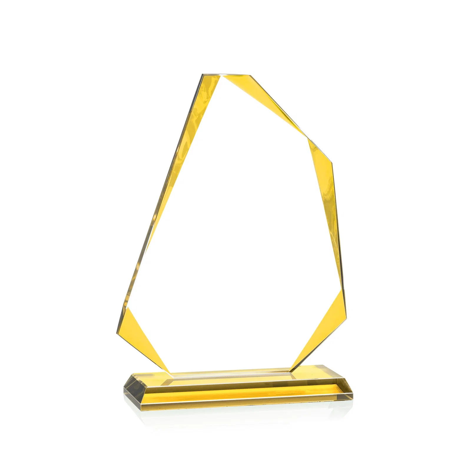 Promotional Starfire Crystal Abstract Polygon Award with Colored Edges, awards for dealer and partner awards
