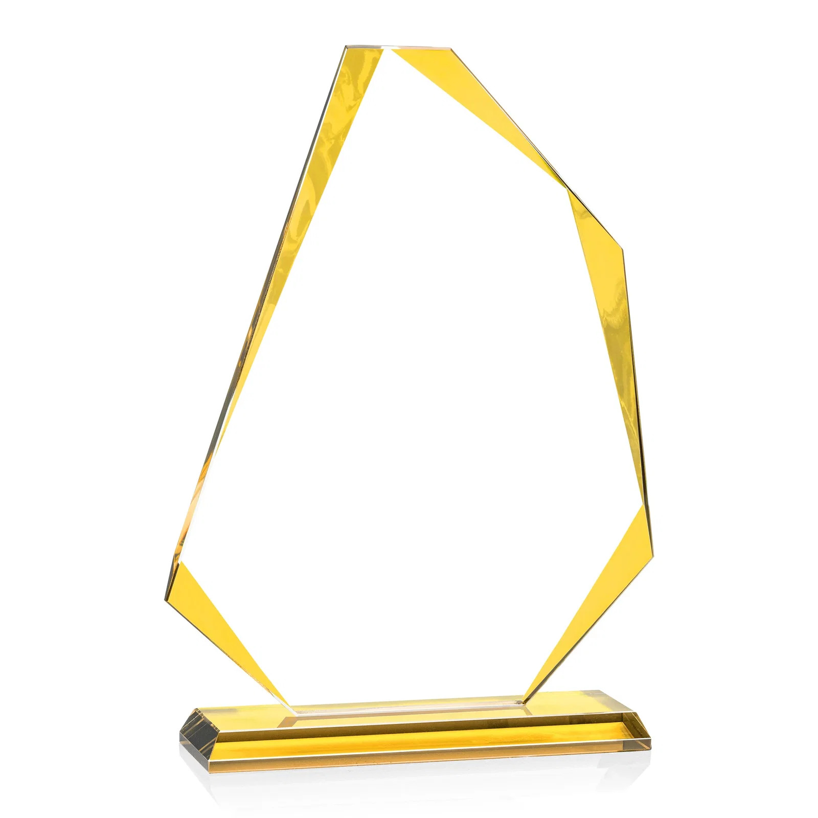 Branded Starfire Crystal Abstract Polygon Award with Colored Edges, awards for employee recognition