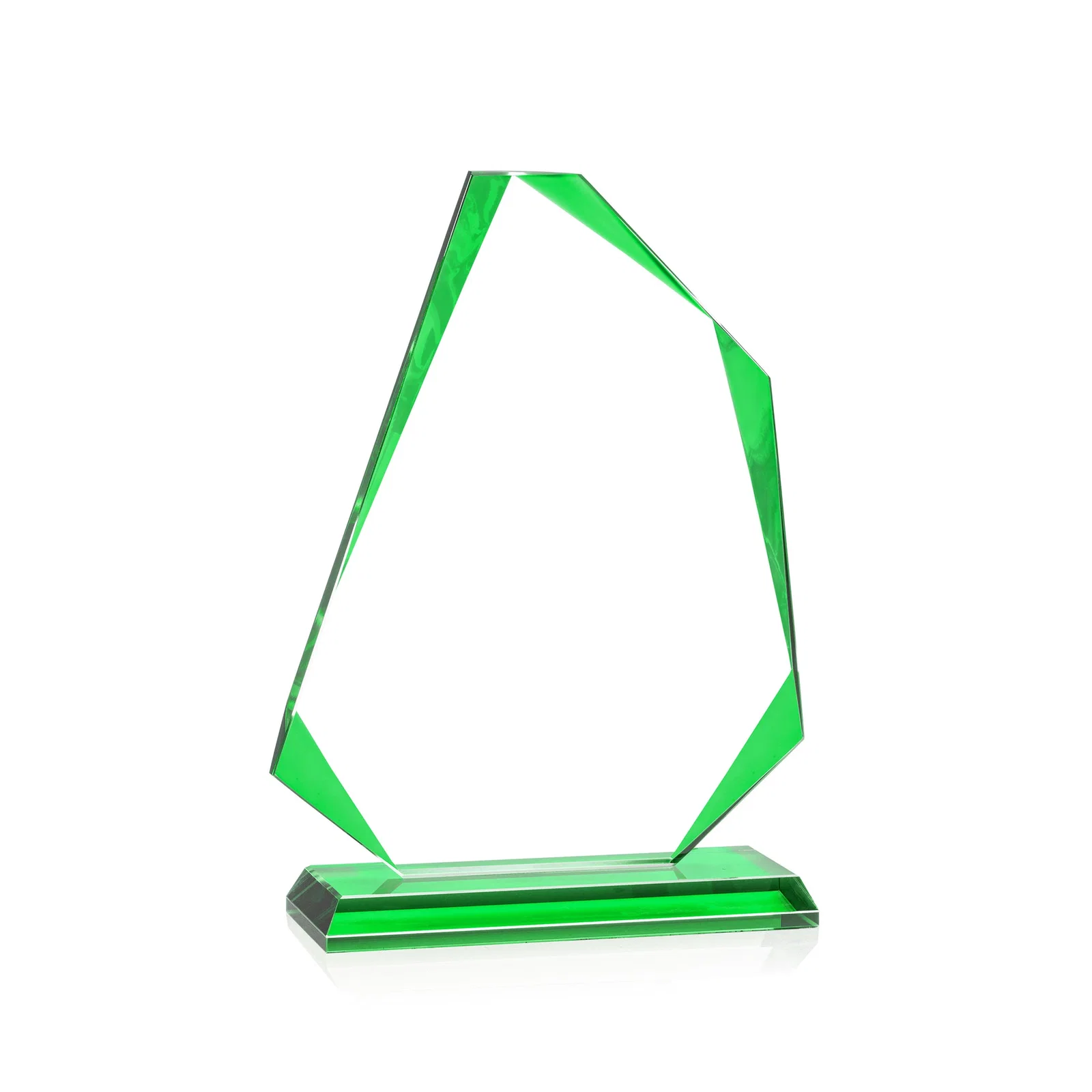 Branded Starfire Crystal Abstract Polygon Award with Colored Edges, awards for corporate award ceremonies