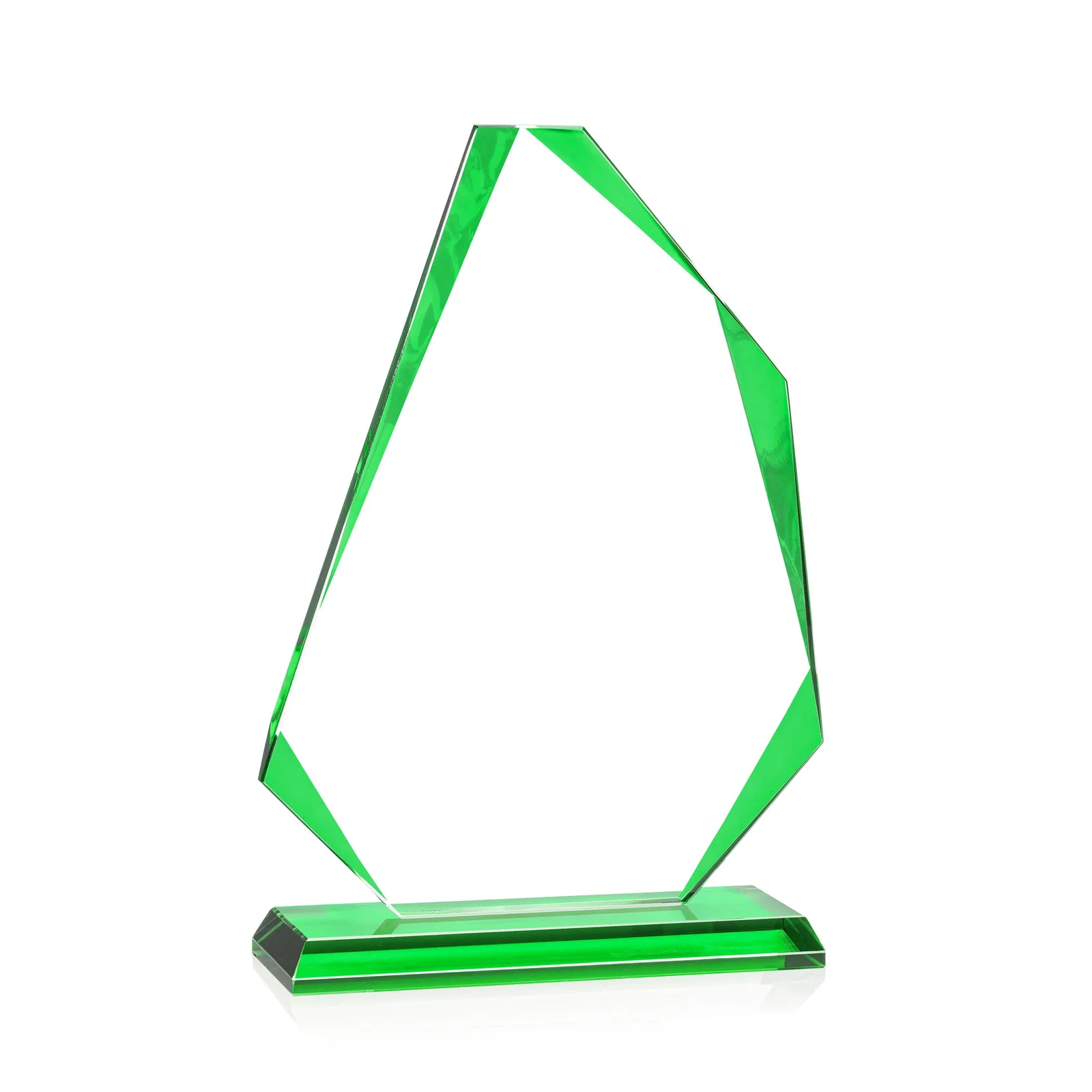 Branded Starfire Crystal Abstract Polygon Award with Colored Edges, awards for service anniversary gifts