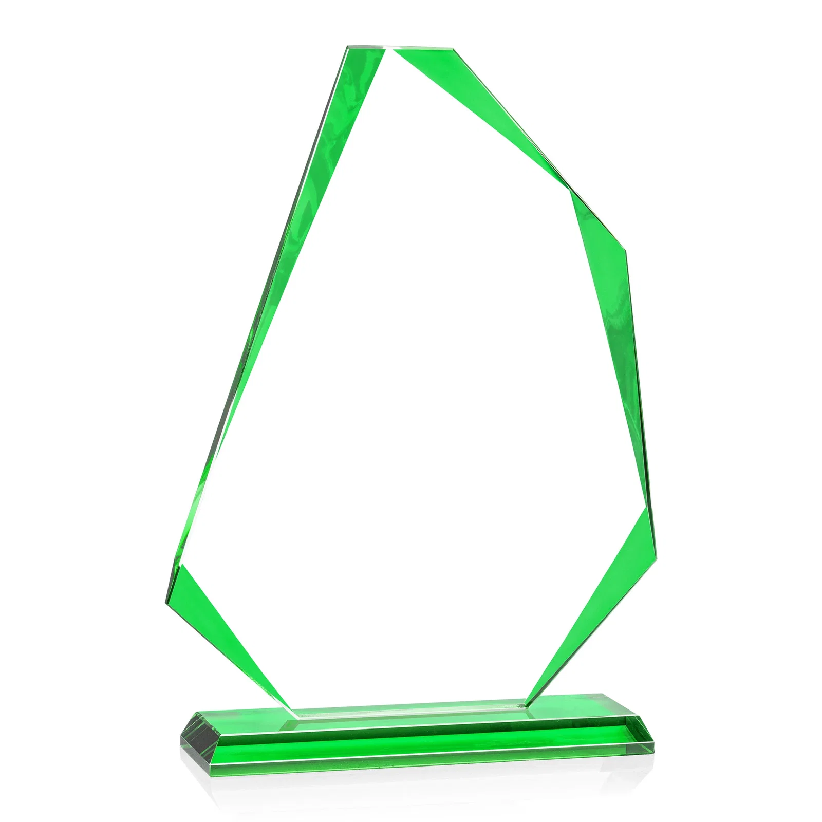 Branded Starfire Crystal Abstract Polygon Award with Colored Edges, awards for sales achievement awards