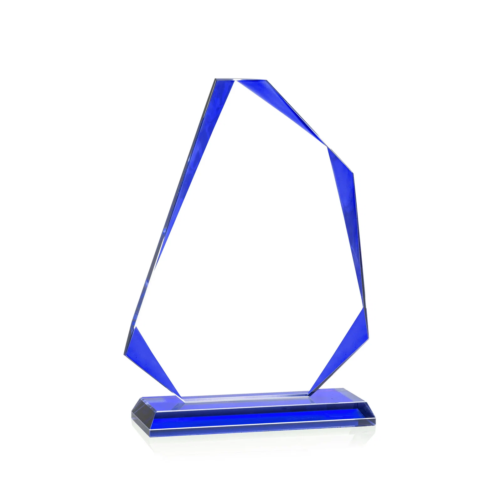 Branded Starfire Crystal Abstract Polygon Award with Colored Edges, awards for retirement presentations