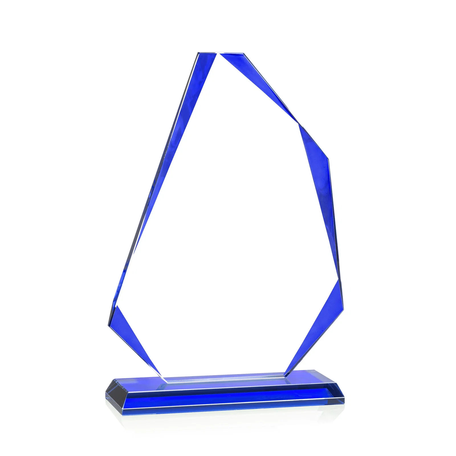 Branded Starfire Crystal Abstract Polygon Award with Colored Edges, awards for team milestone celebrations
