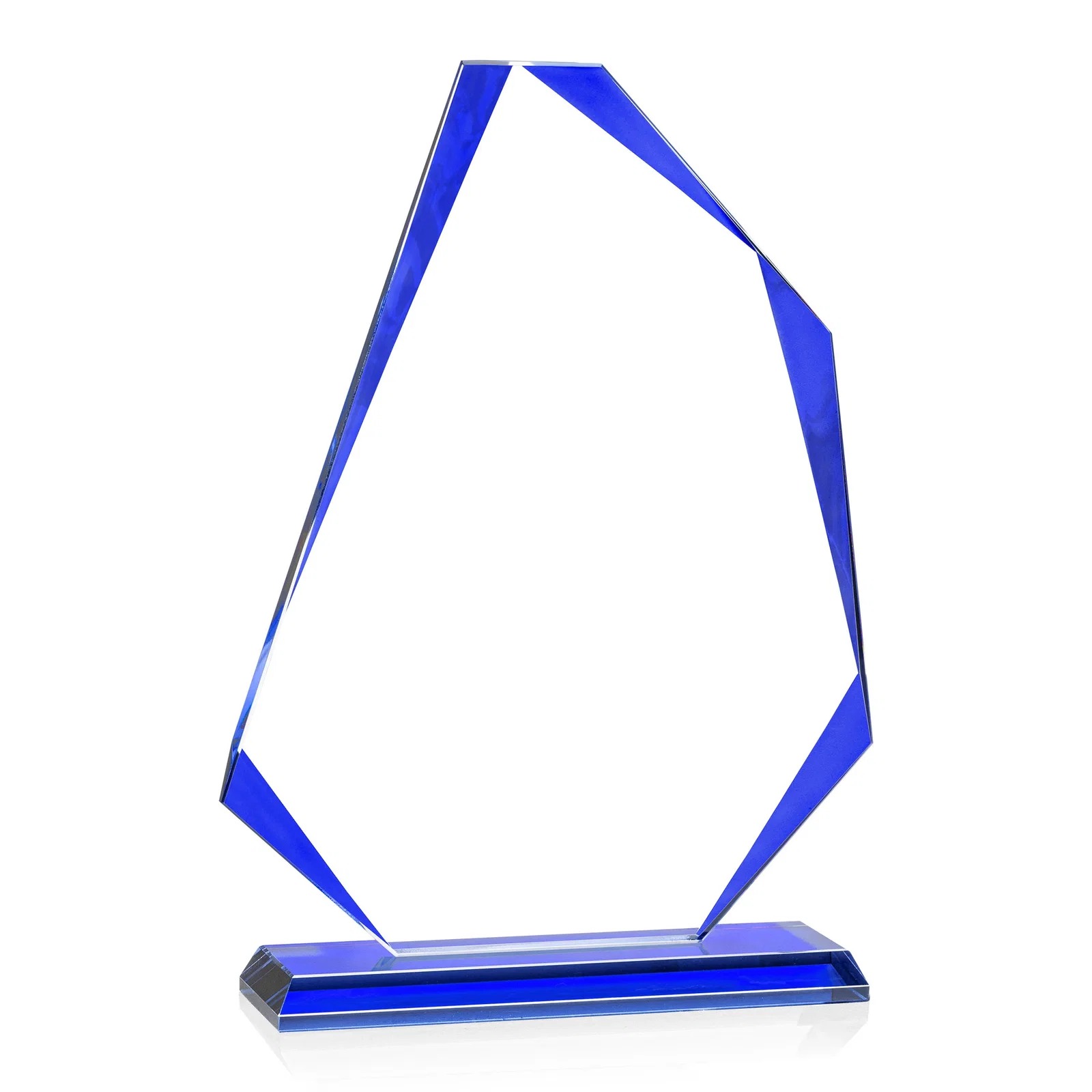 Branded Starfire Crystal Abstract Polygon Award with Colored Edges, awards for donor appreciation
