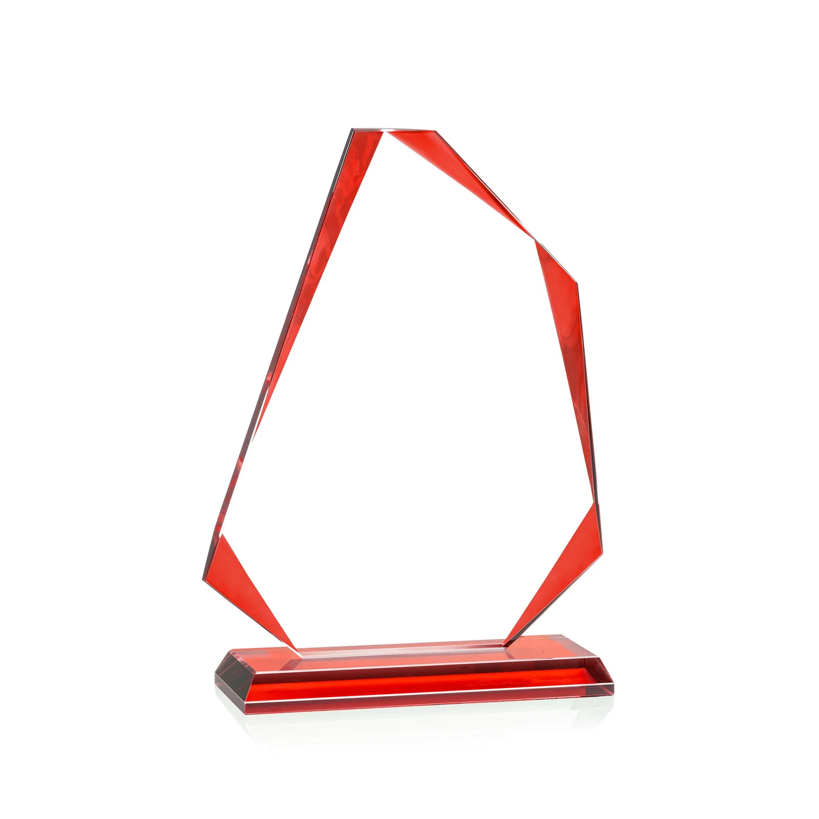 Branded Starfire Crystal Abstract Polygon Award with Colored Edges, awards for graduation ceremonies