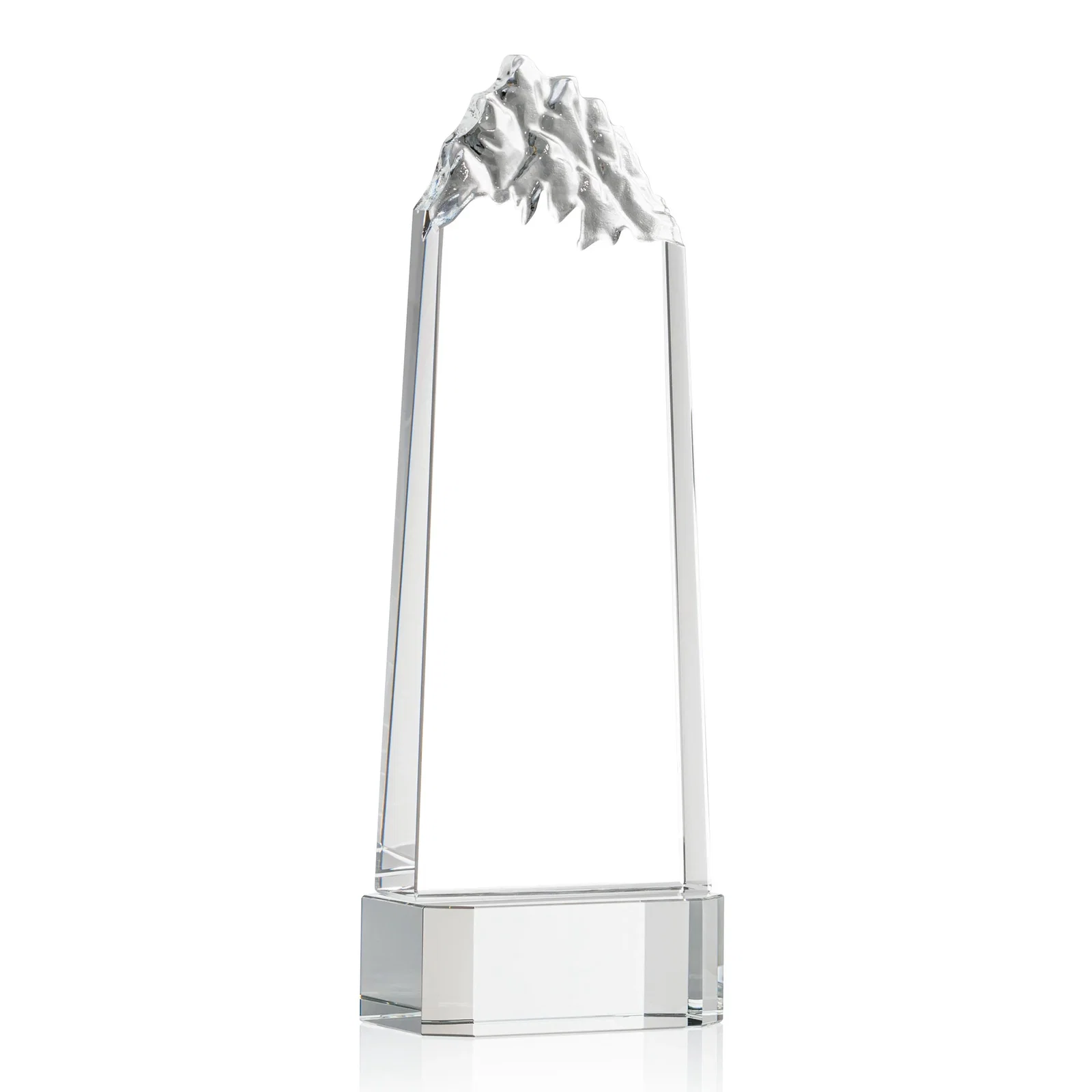 Promotional Crystal Mountain Peak Tower on a Base, Four Colors for dealer and partner awards